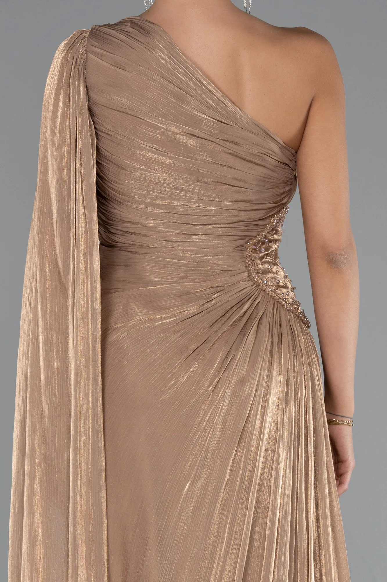 Gold-Long Chiffon Evening Dress ABU4978