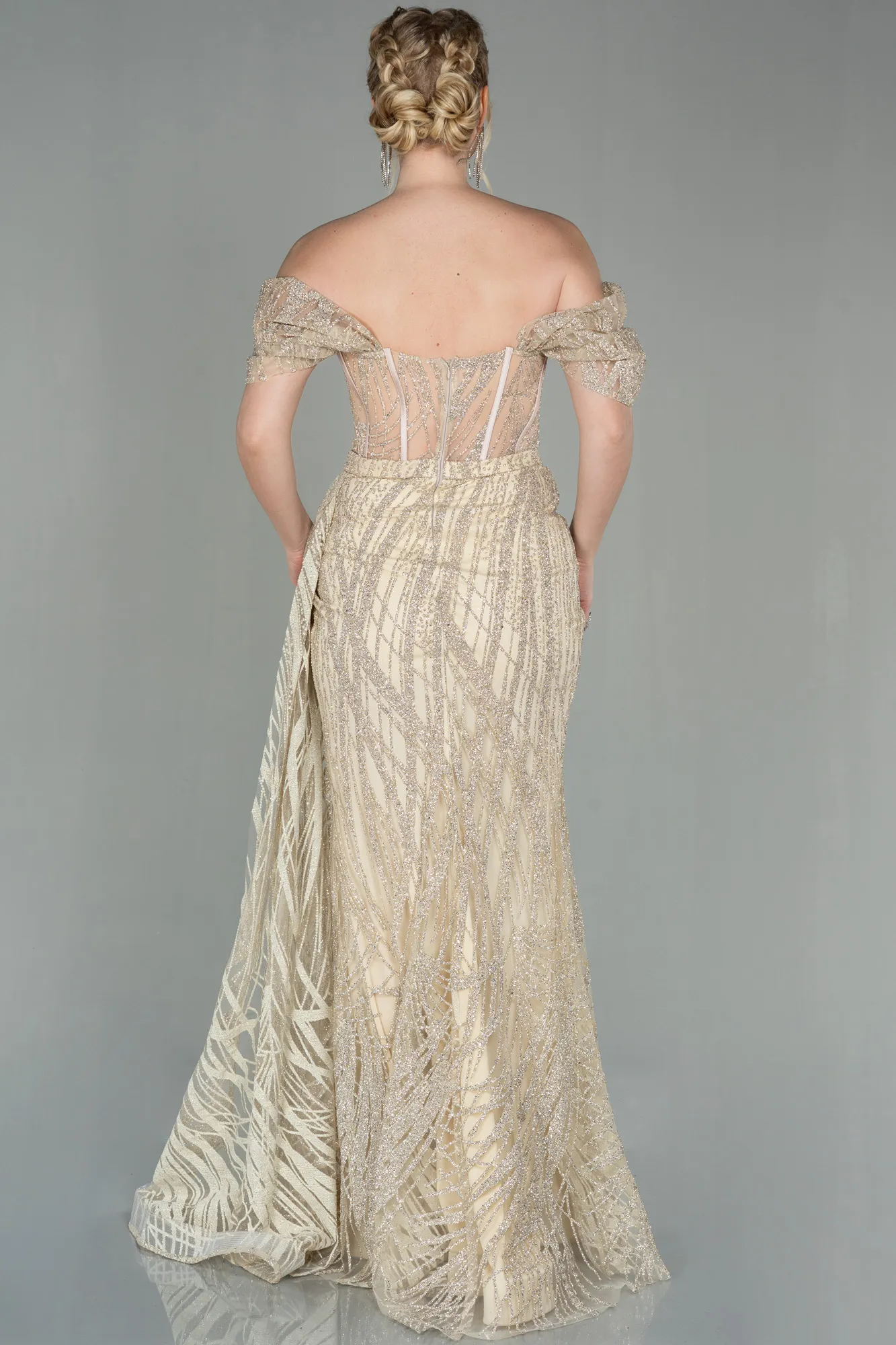 Gold-Long Evening Dress ABU2706