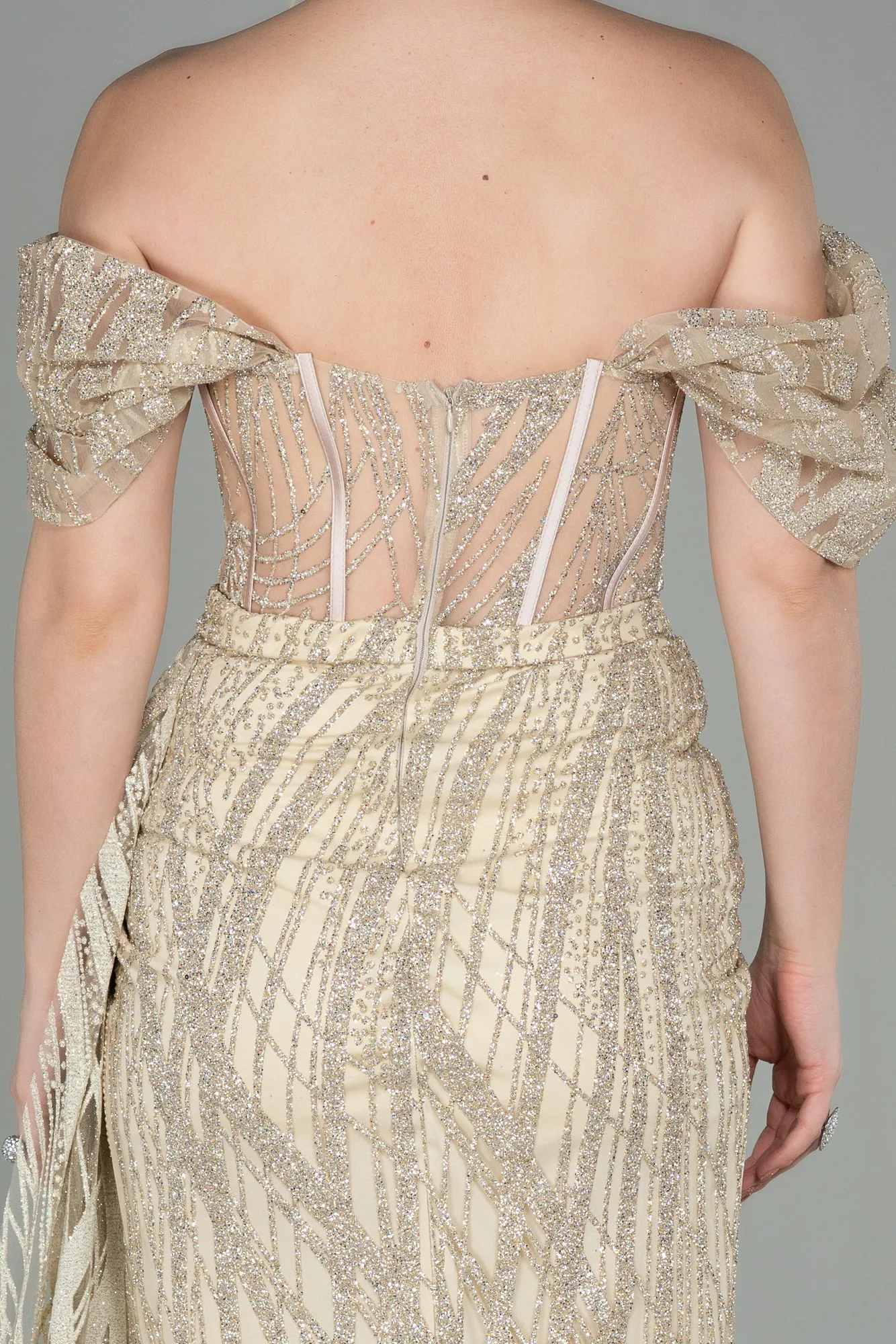 Gold-Long Evening Dress ABU2706