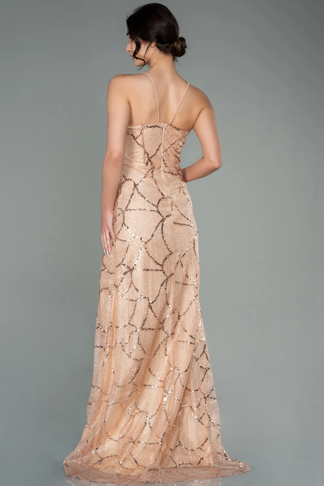 Gold-Long Evening Dress ABU2803