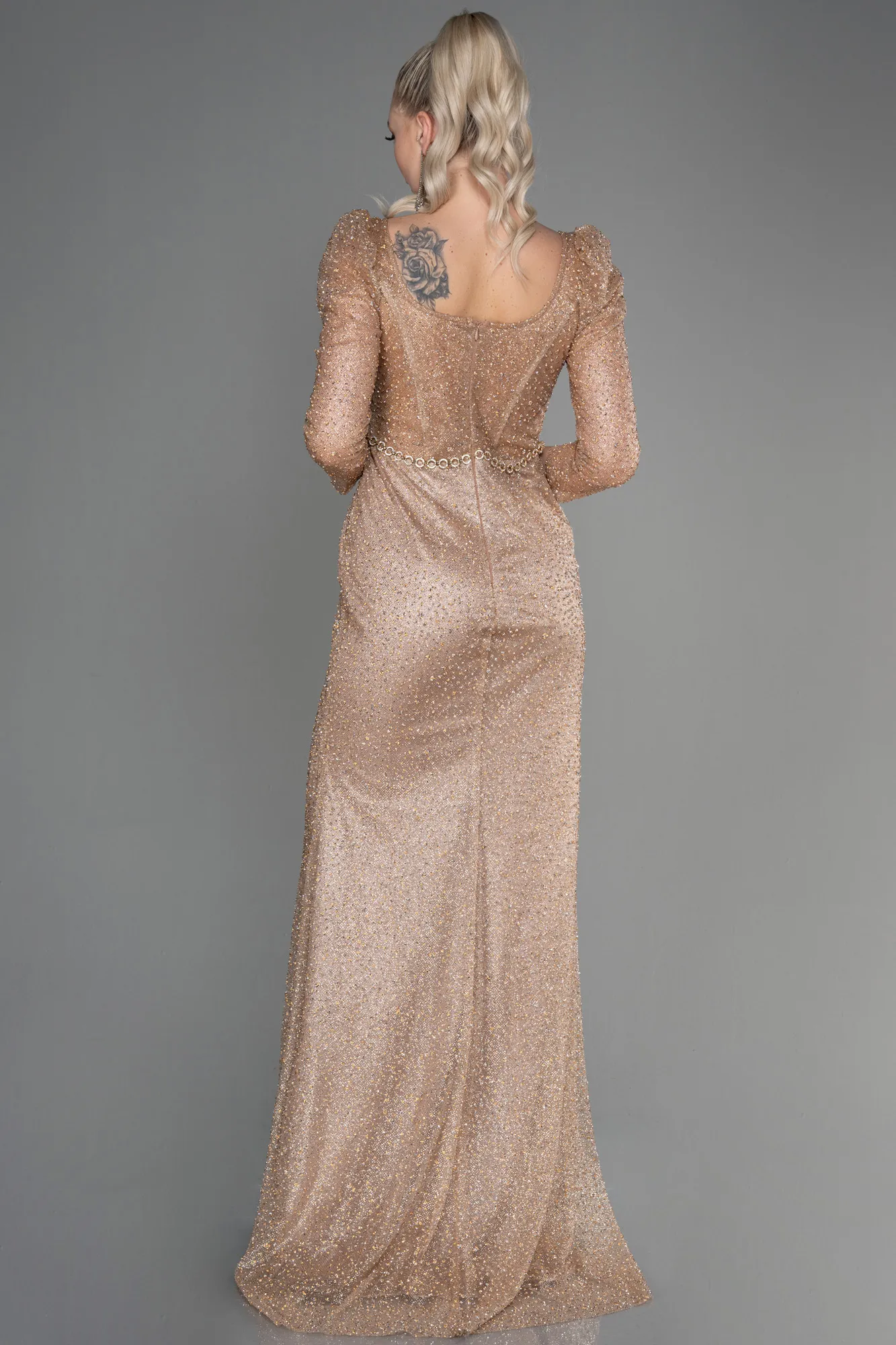 Gold-Long Evening Dress ABU2996