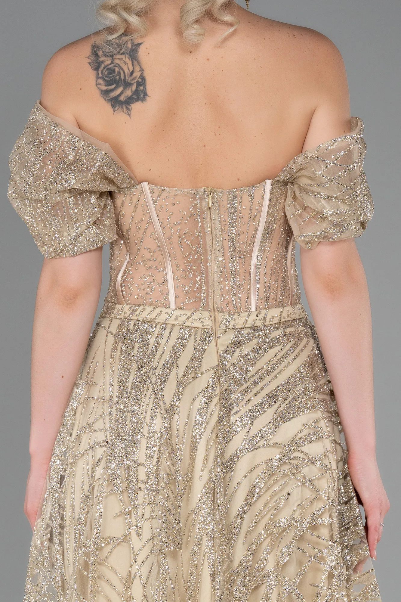 Gold-Long Evening Dress ABU3261