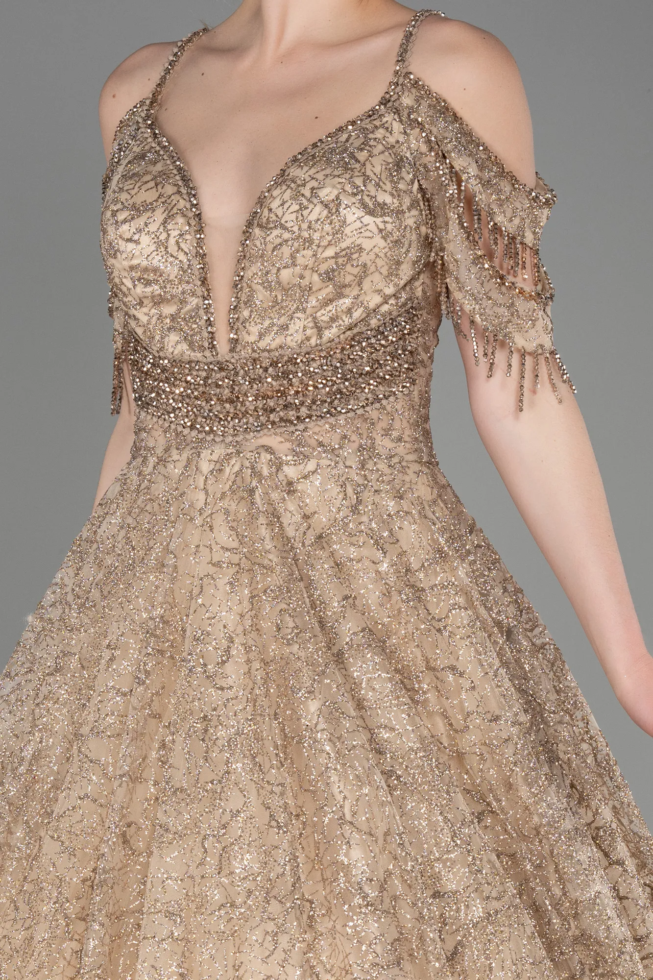 Gold-Long Evening Dress ABU3708