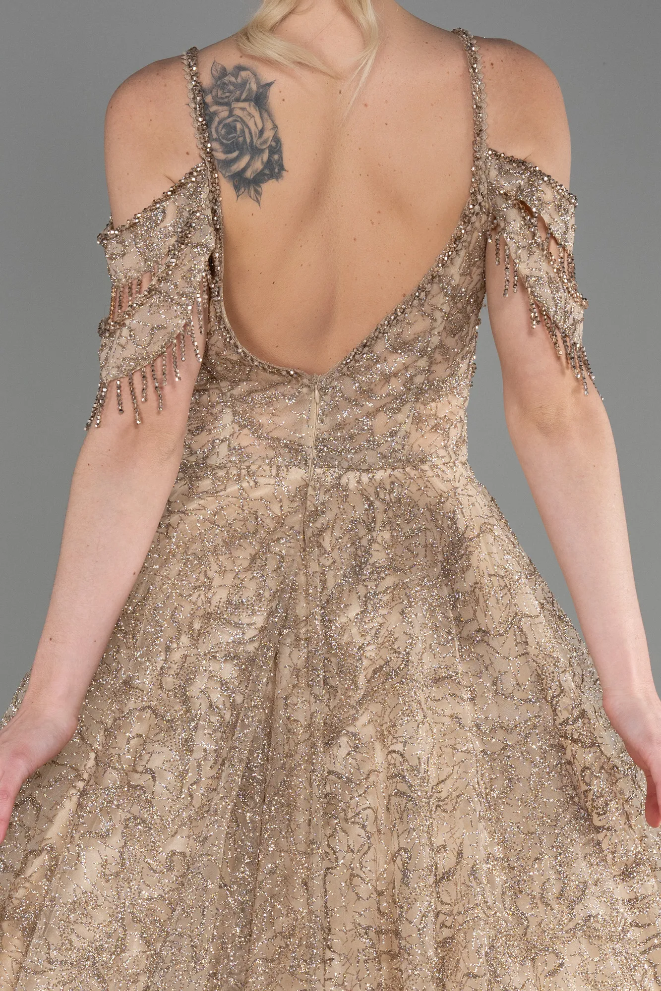 Gold-Long Evening Dress ABU3708