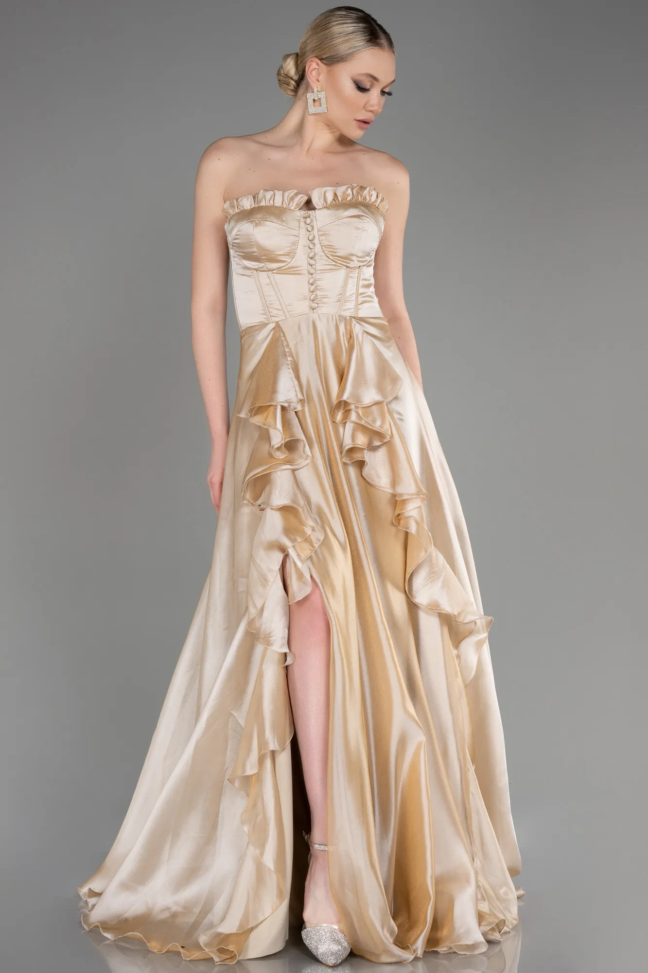 Gold-Long Evening Dress ABU3720