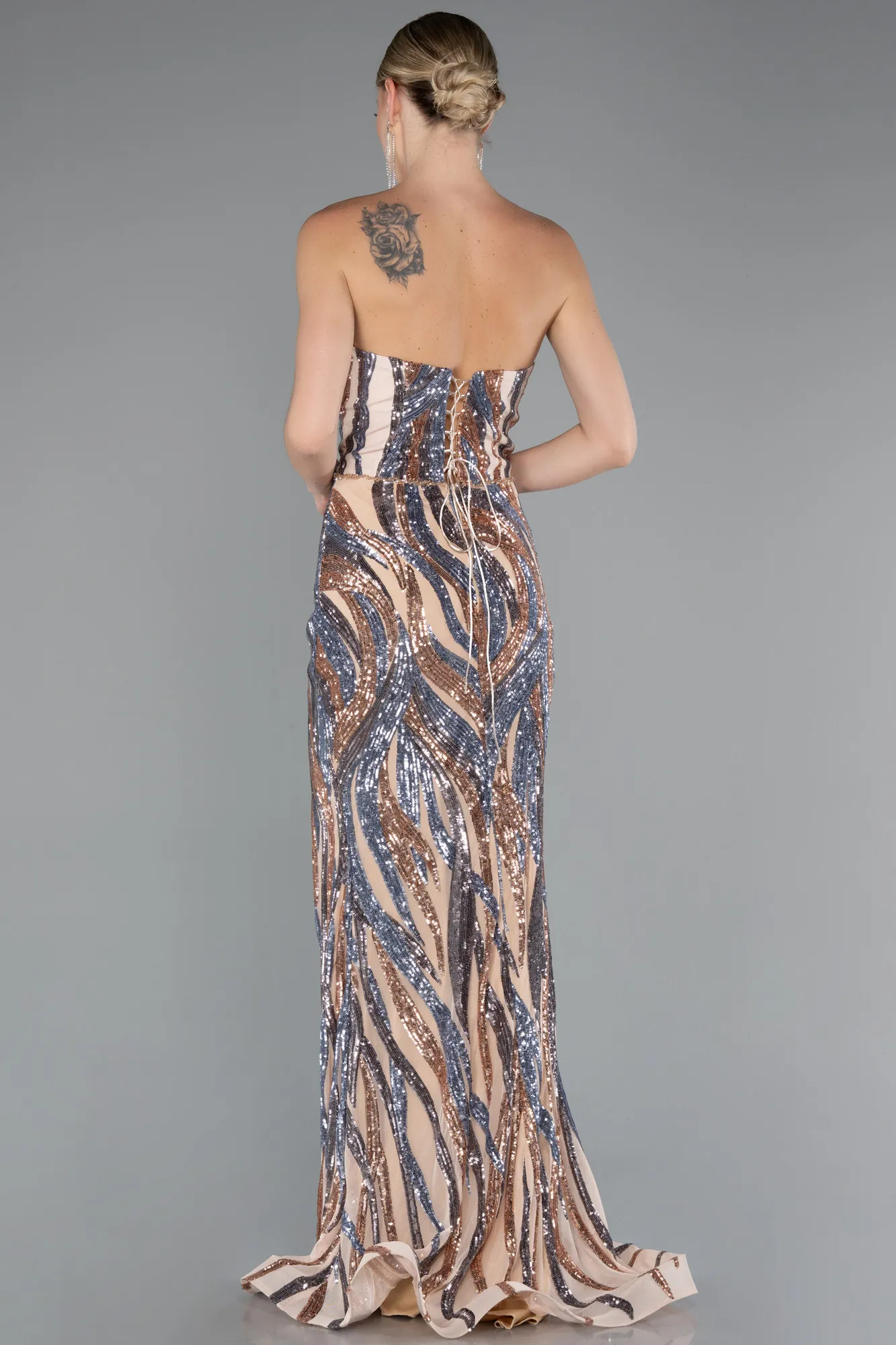 Gold-Long Evening Dress ABU5024