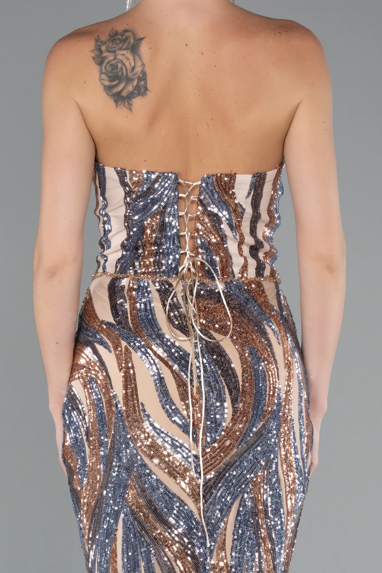 Gold-Long Evening Dress ABU5024