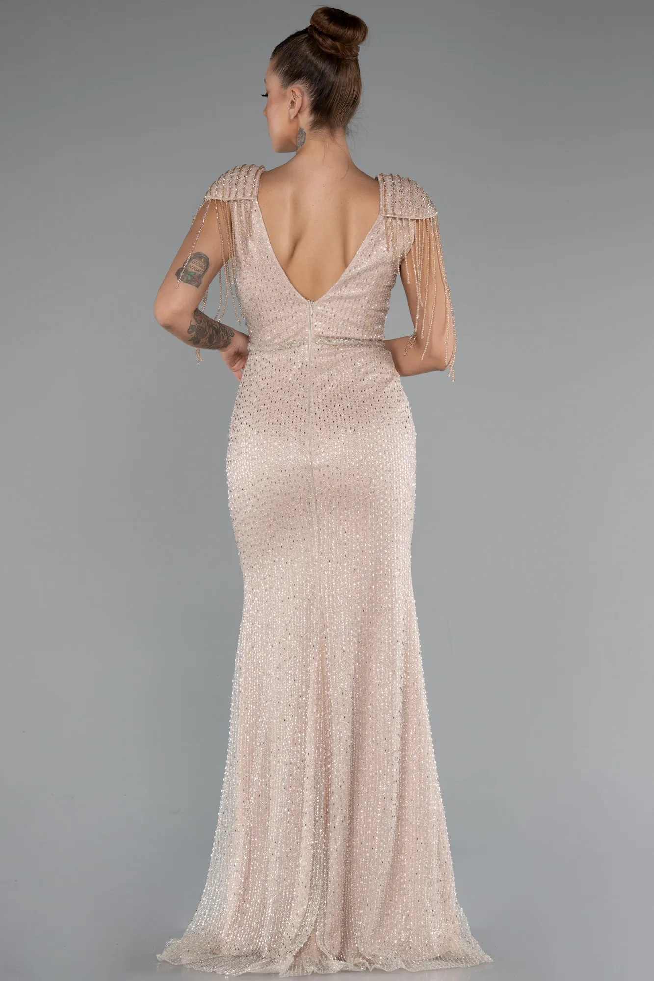 Gold-Long Evening Dress ABU5132