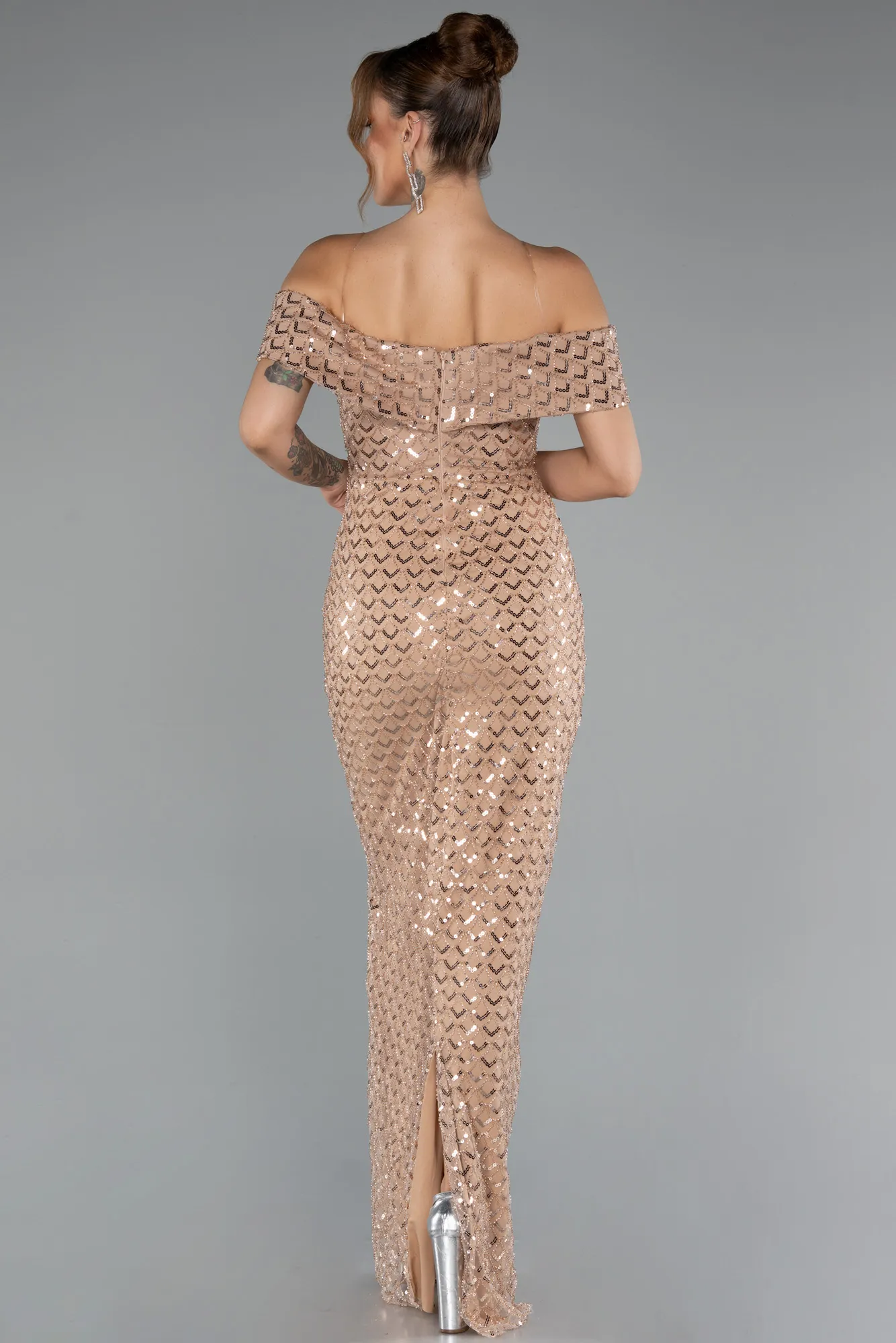 Gold-Long Evening Dress ABU5186