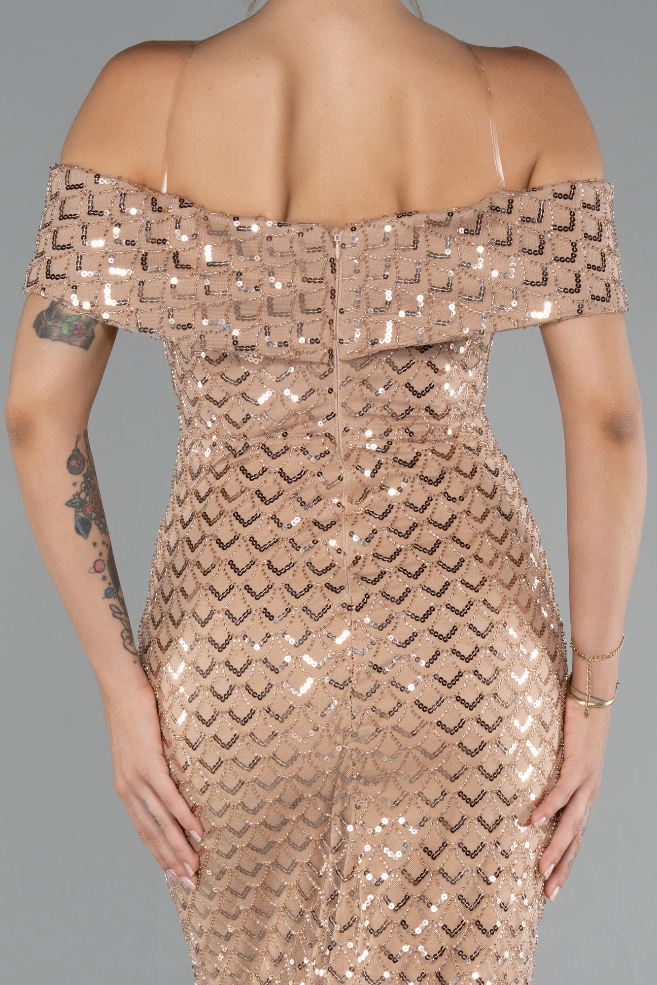 Gold-Long Evening Dress ABU5186