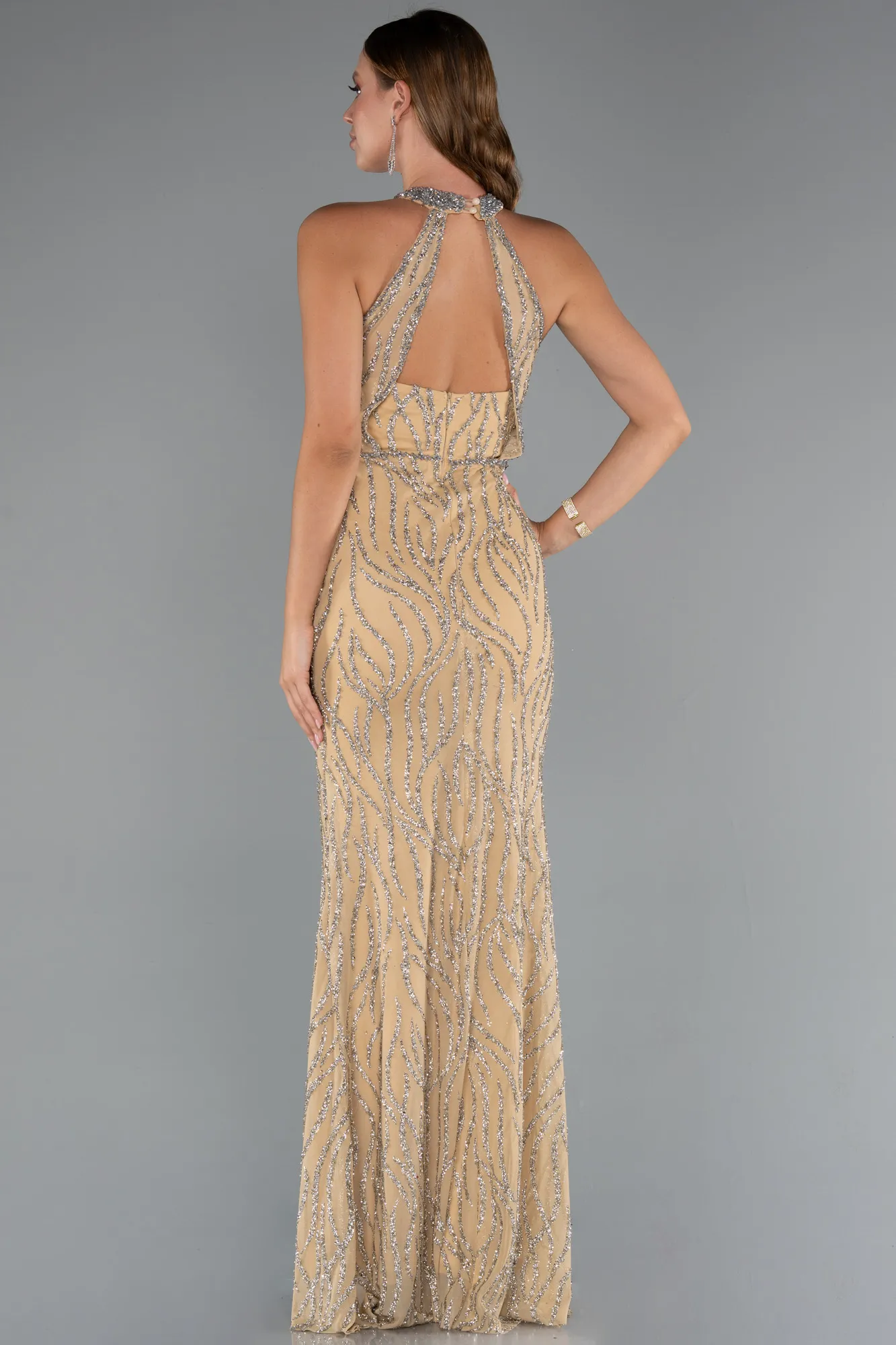 Gold-Long Evening Dress ABU5213