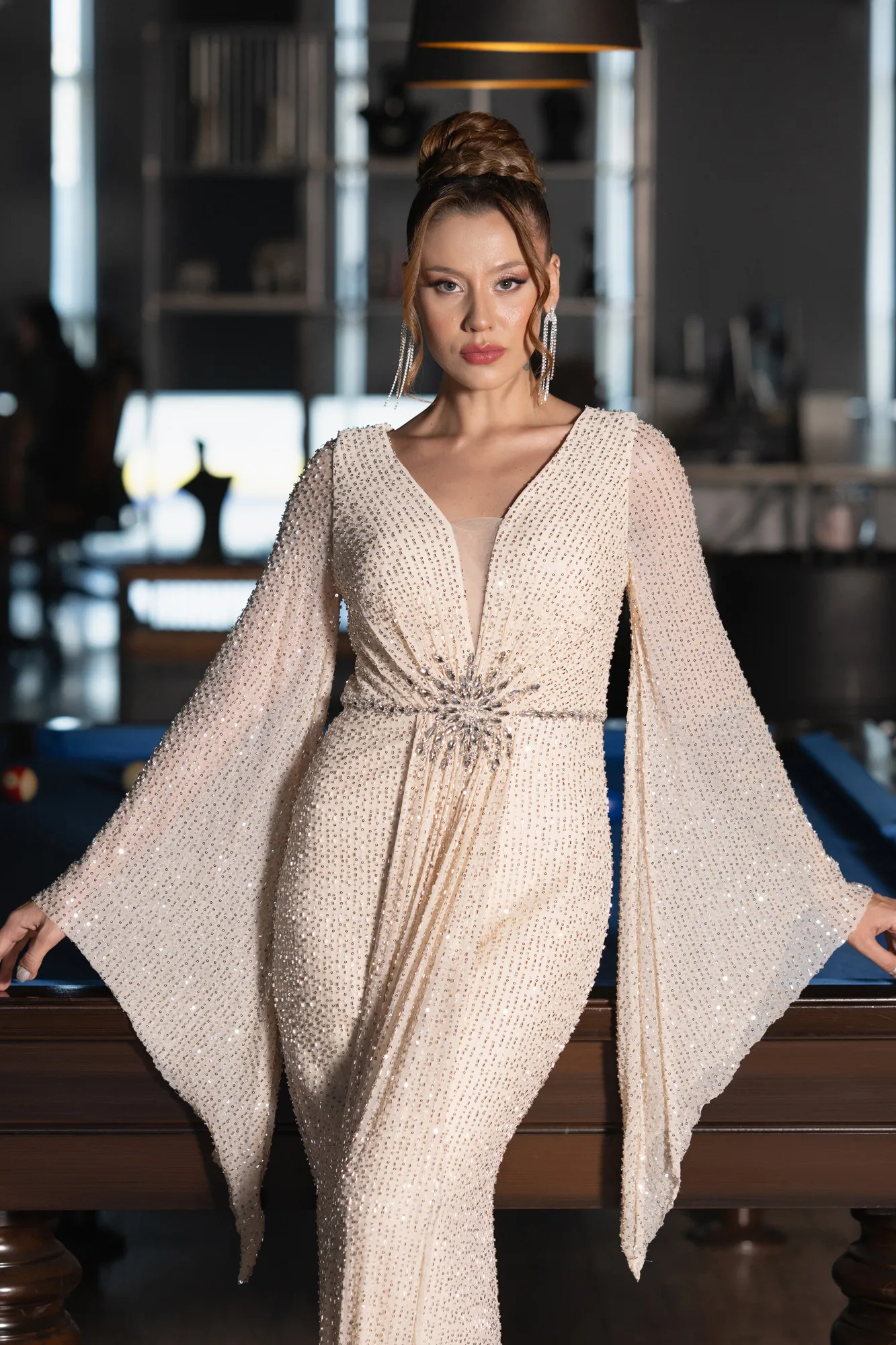 Gold-Long Evening Dress ABU5289