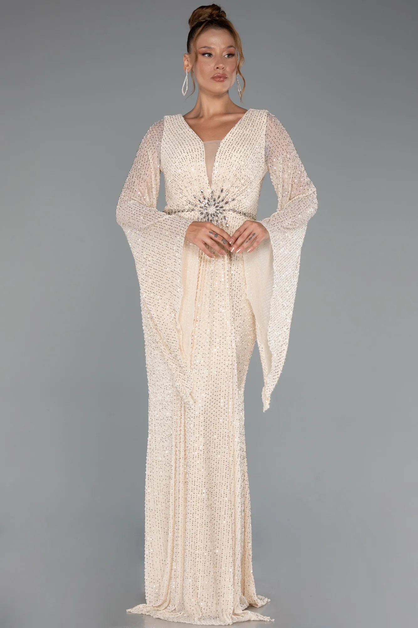 Gold-Long Evening Dress ABU5289