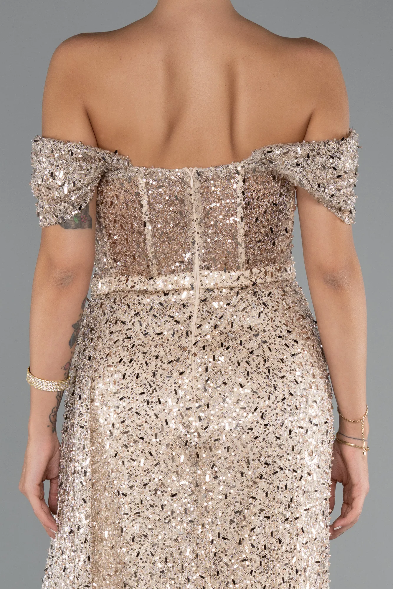 Gold-Long Evening Dress ABU5338