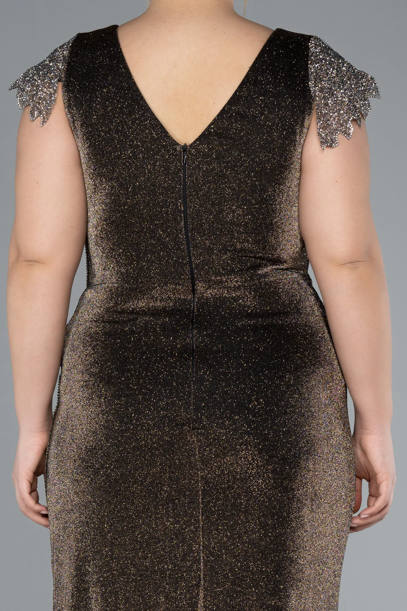 Gold-Long Formal Plus Size Dress ABU4614