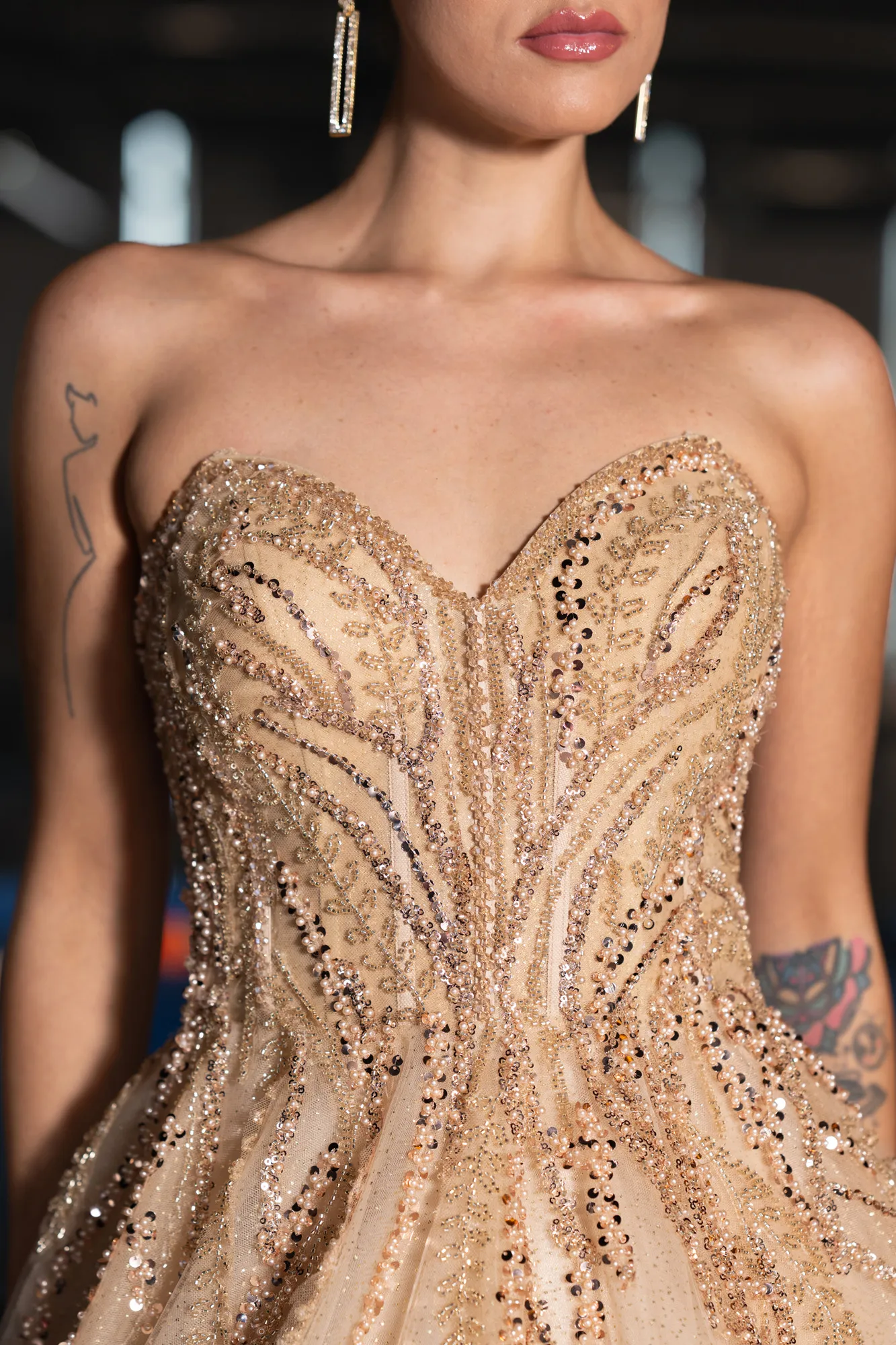 Gold-Long Haute Couture Dress ABU5343