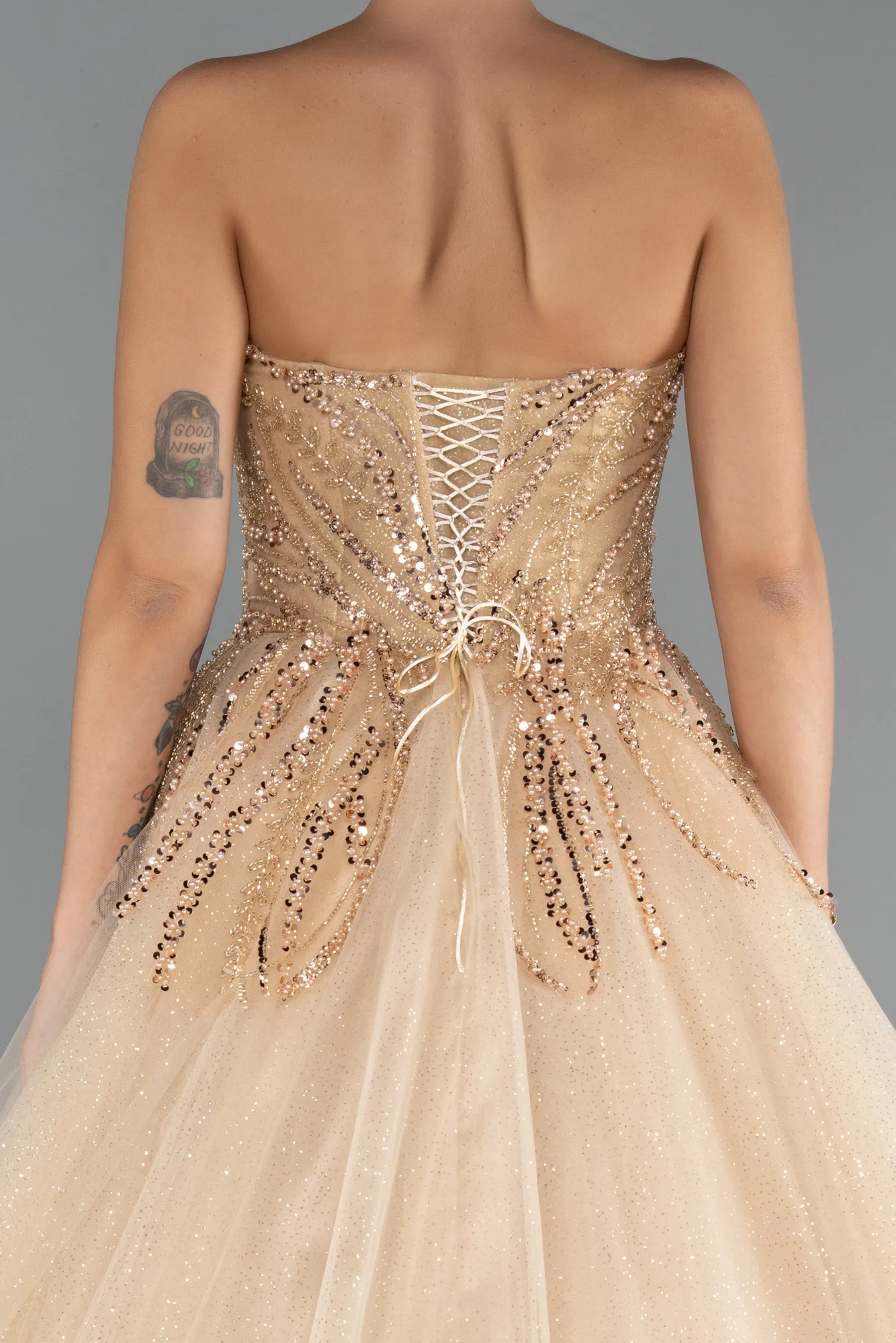 Gold-Long Haute Couture Dress ABU5343