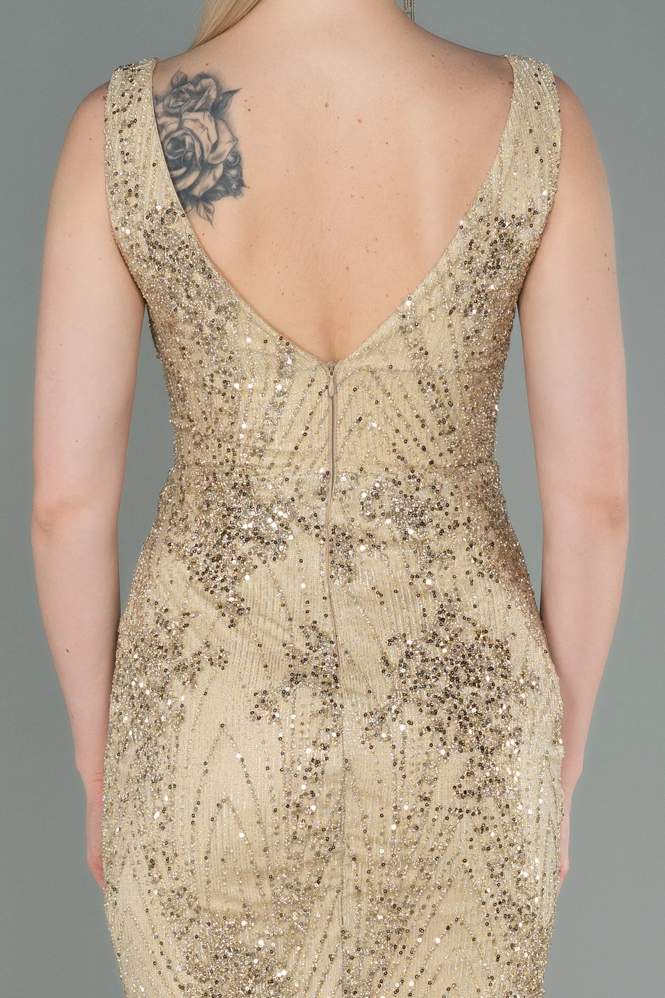 Gold-Long Mermaid Prom Dress ABU3178