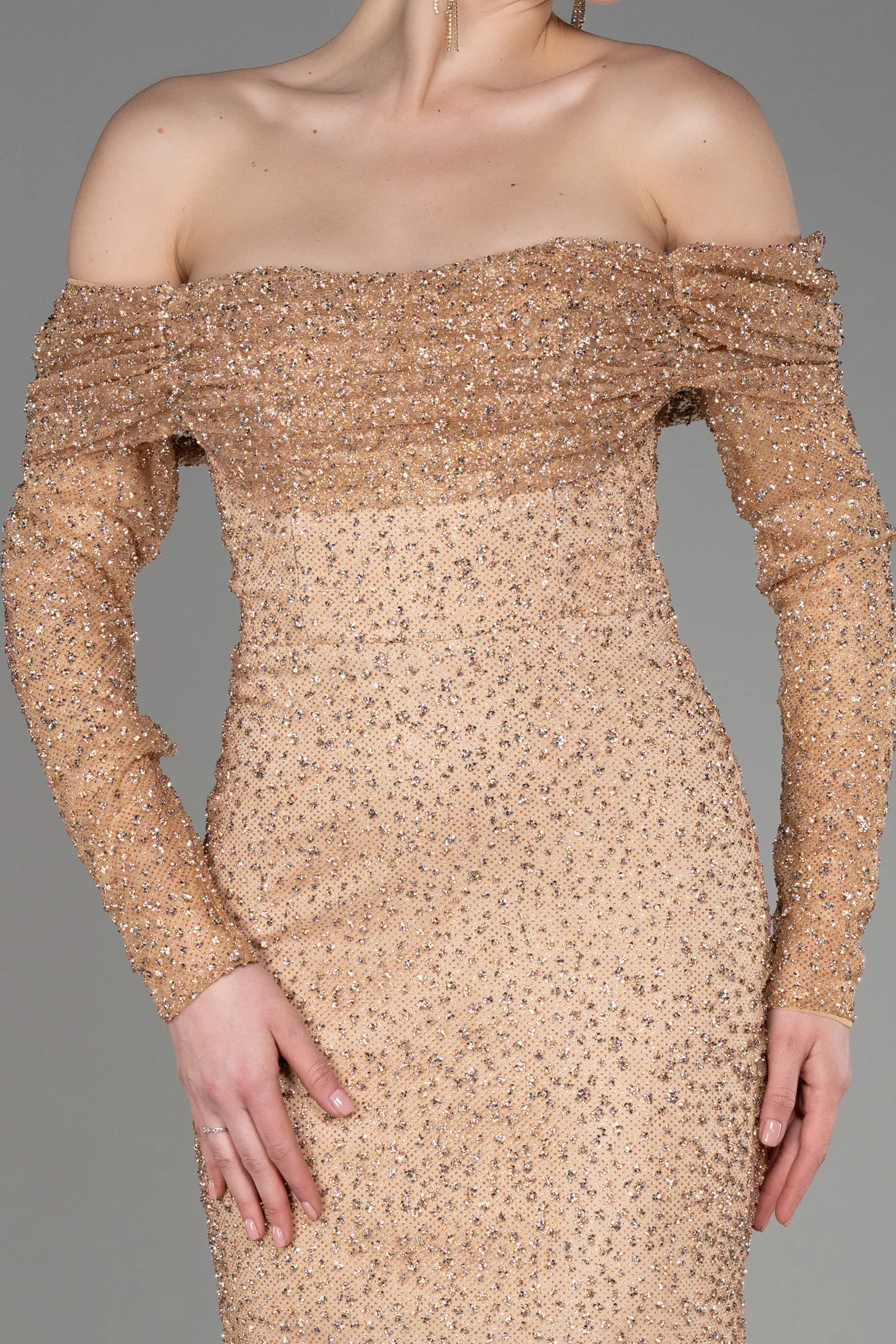 Gold-Long Mermaid Prom Dress ABU3777