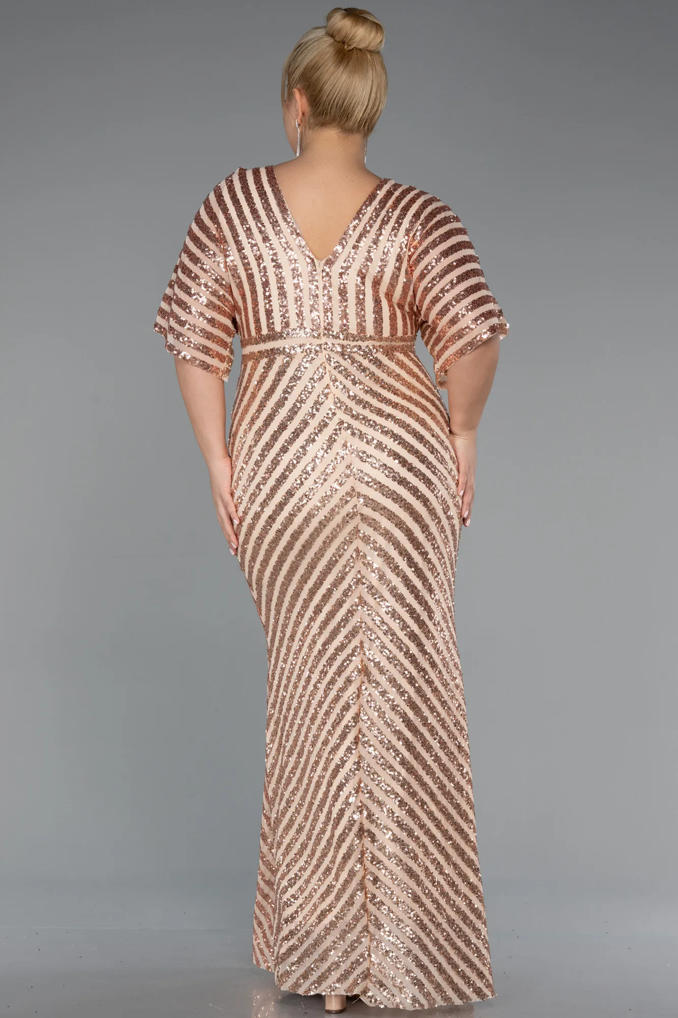 Gold-Long Plus Size Evening Dress ABU2309