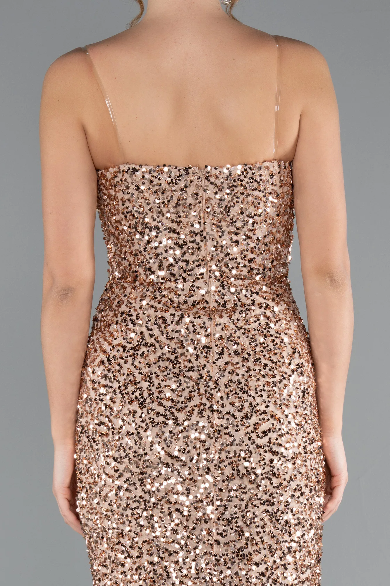 Gold-Long Scaly Evening Dress ABU5014