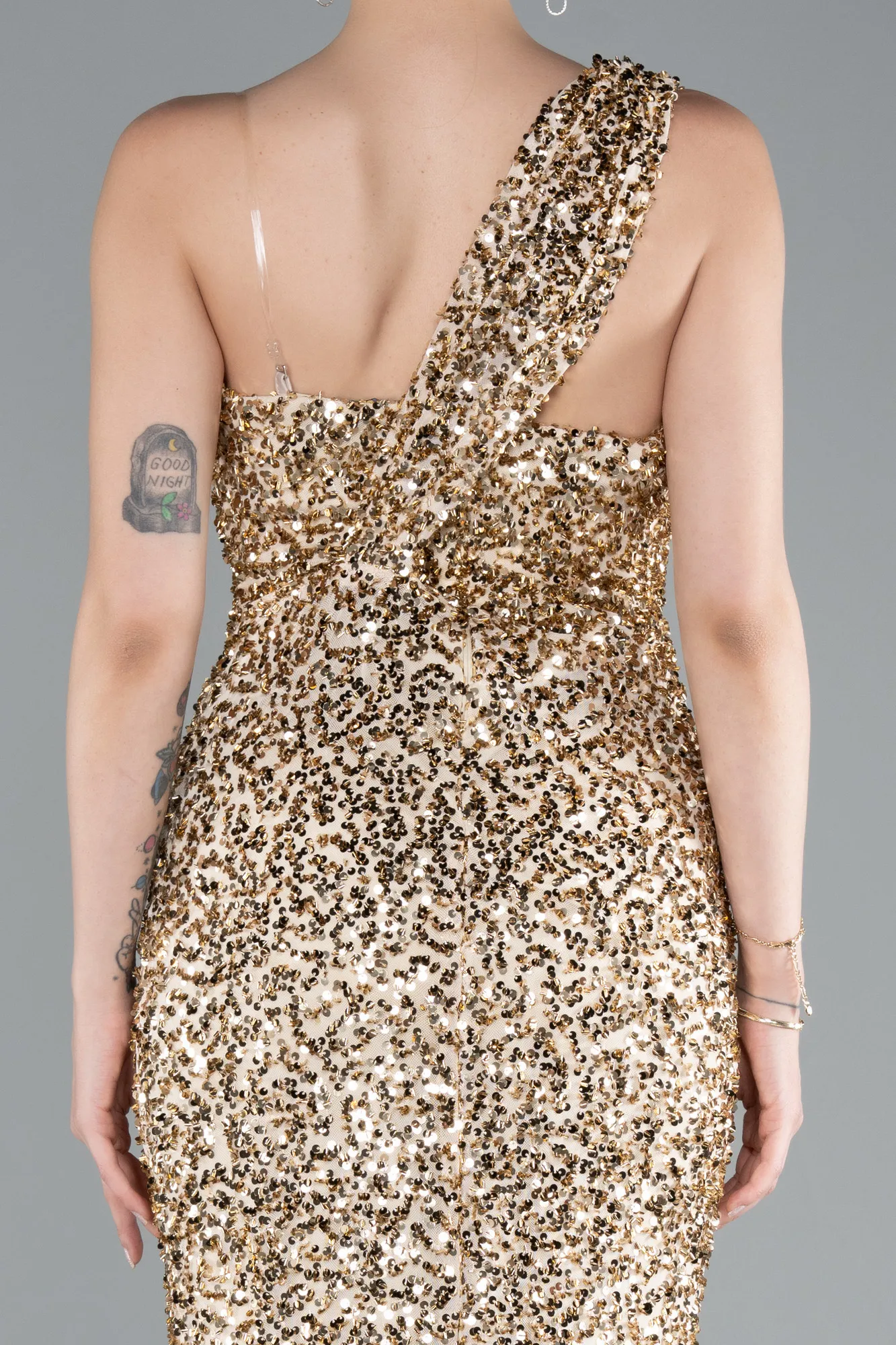 Gold-Long Scaly Mermaid Prom Dress ABU4915