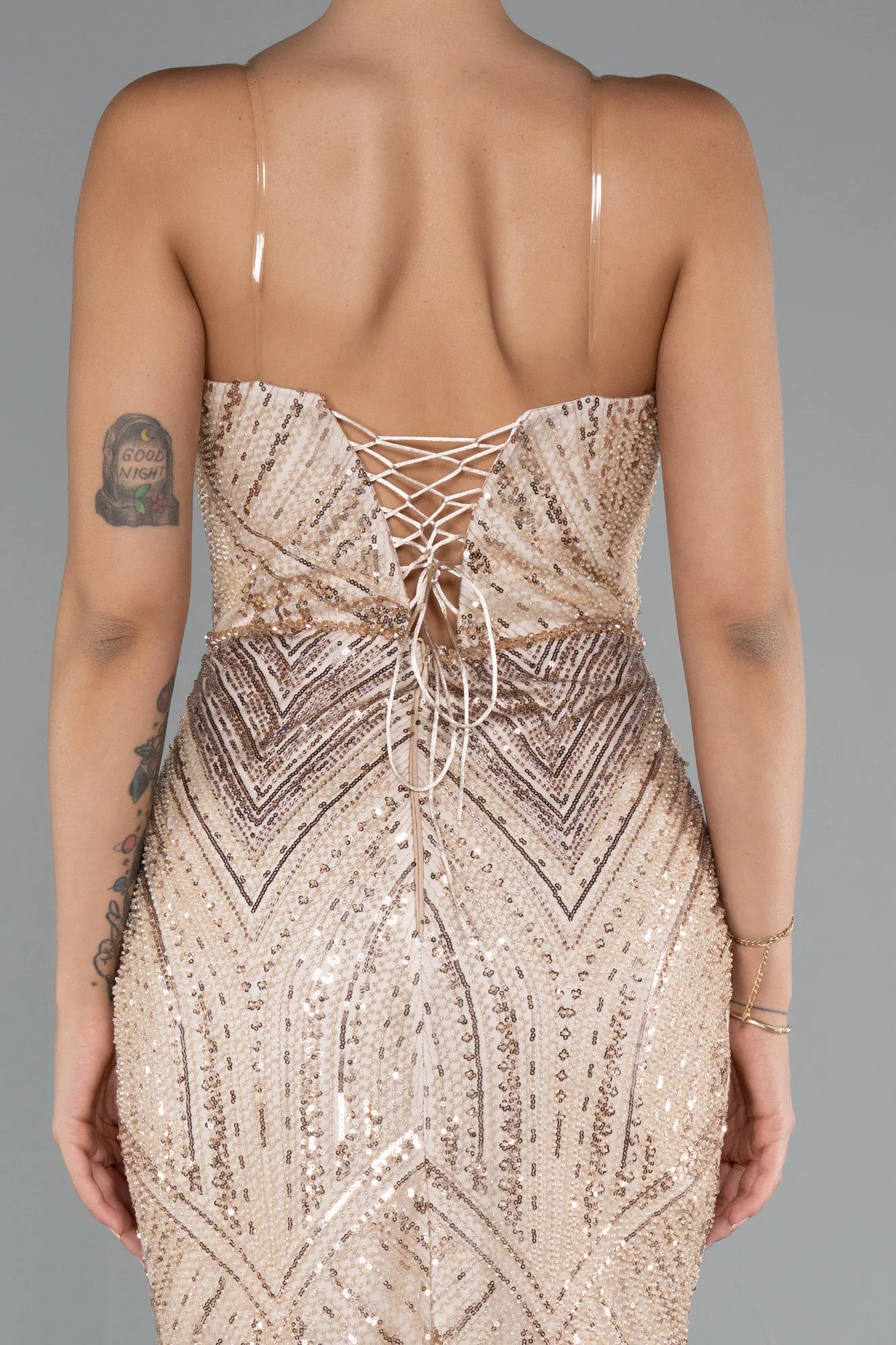 Gold-Long Scaly Mermaid Prom Dress ABU5112