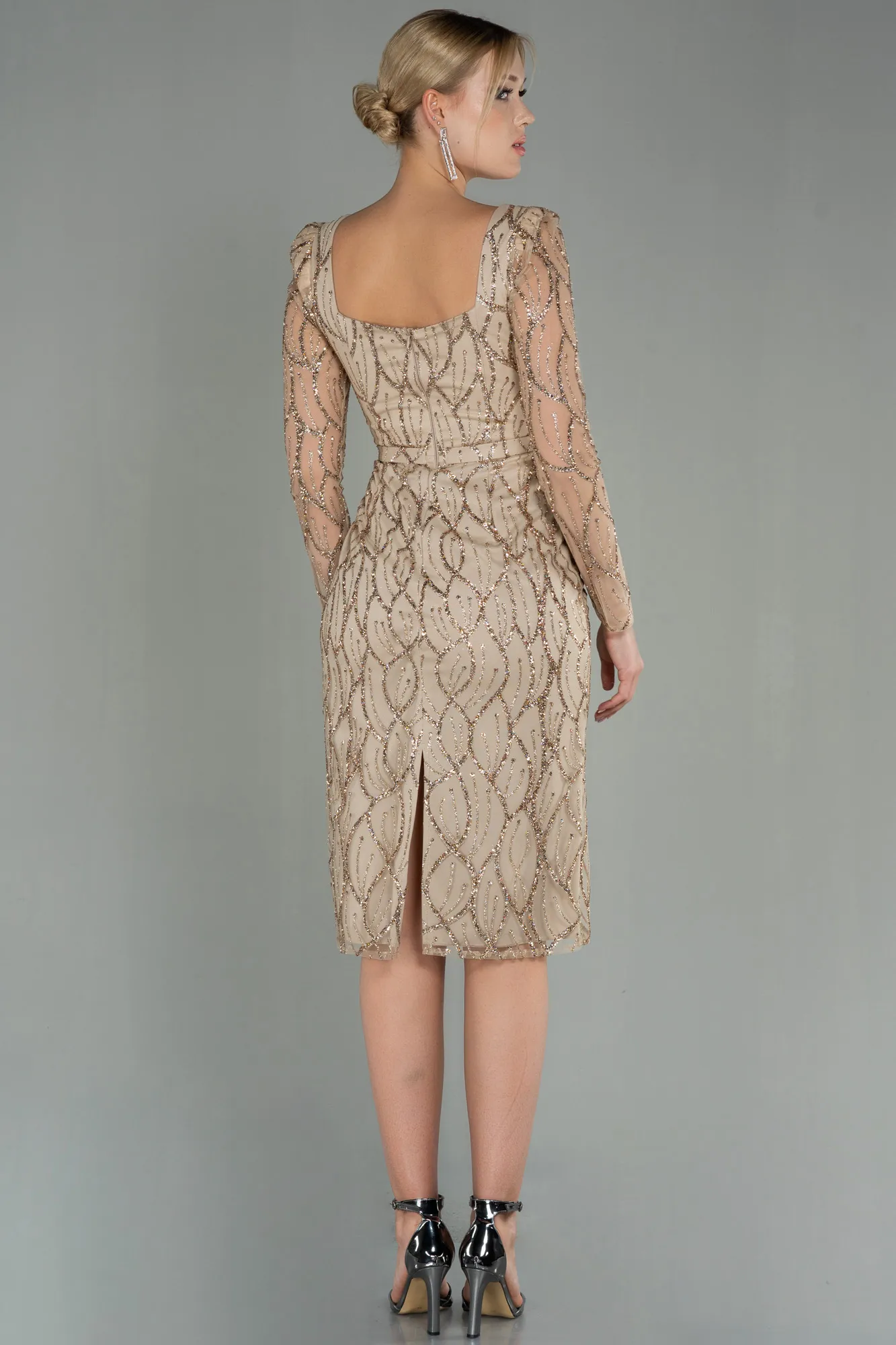 Gold-Midi Invitation Dress ABK1720