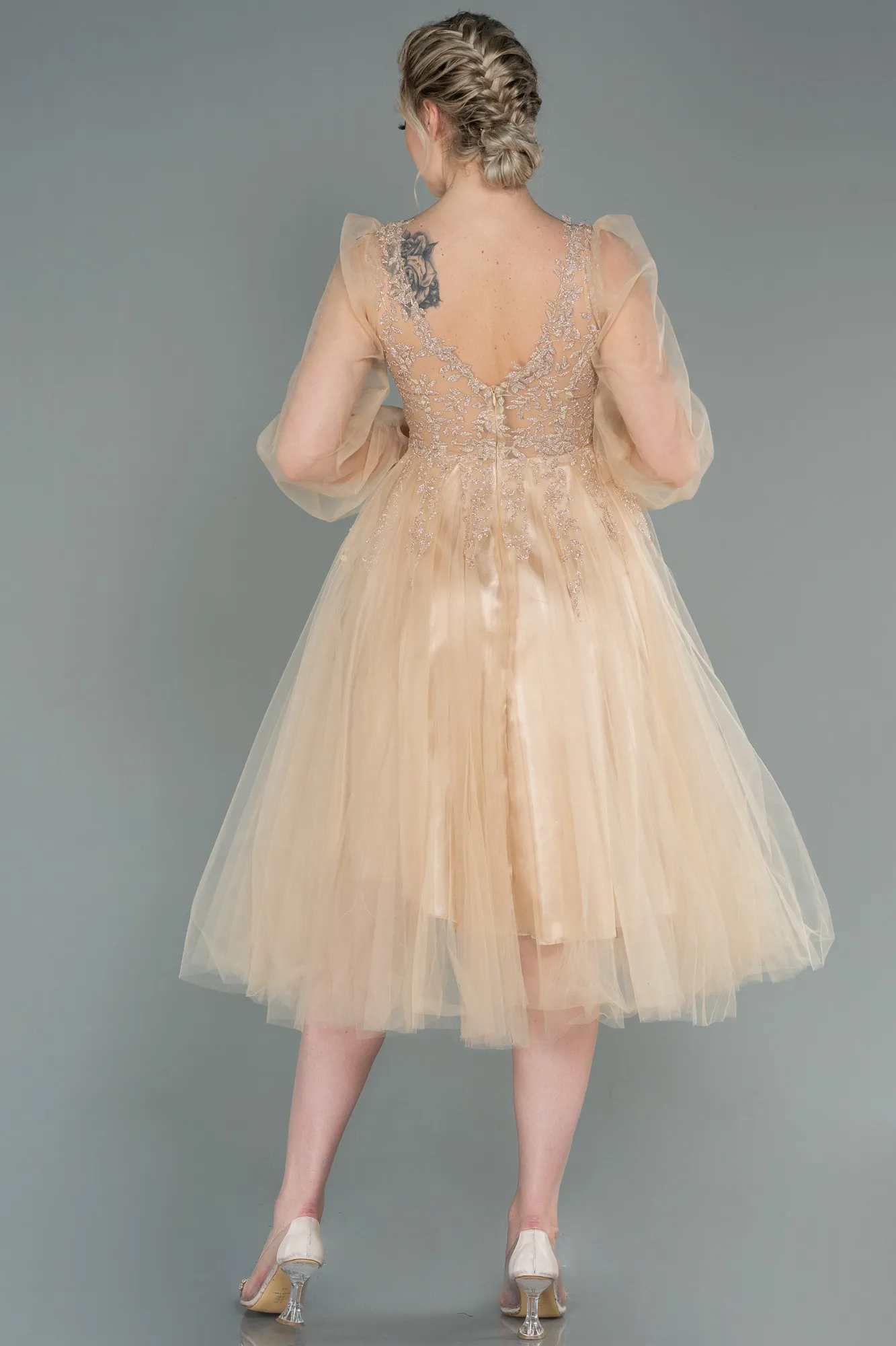 Gold-Midi Invitation Dress ABK1771