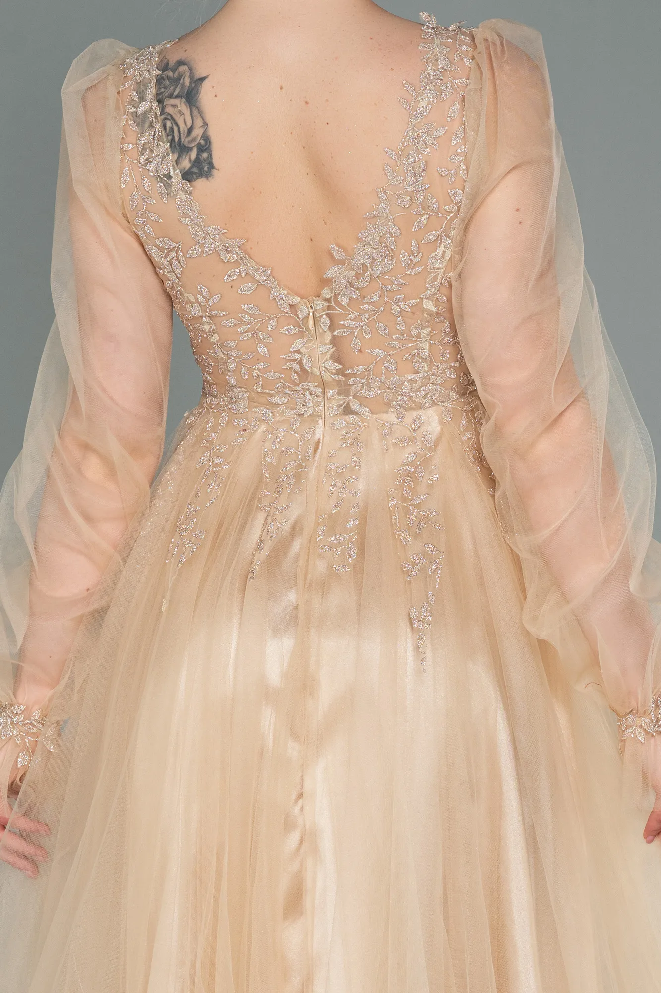 Gold-Midi Invitation Dress ABK1771