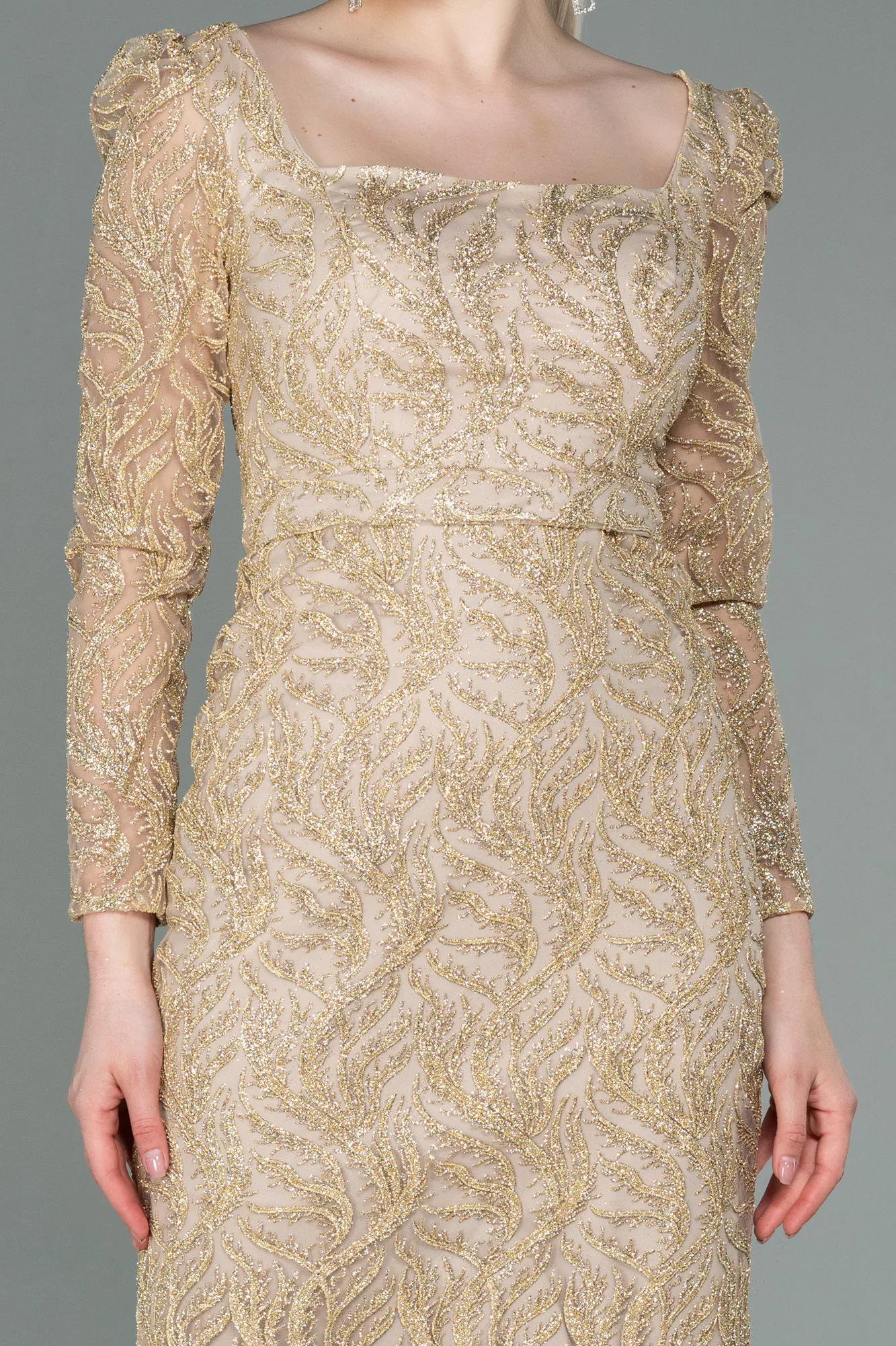 Gold-Midi Invitation Dress ABK1785