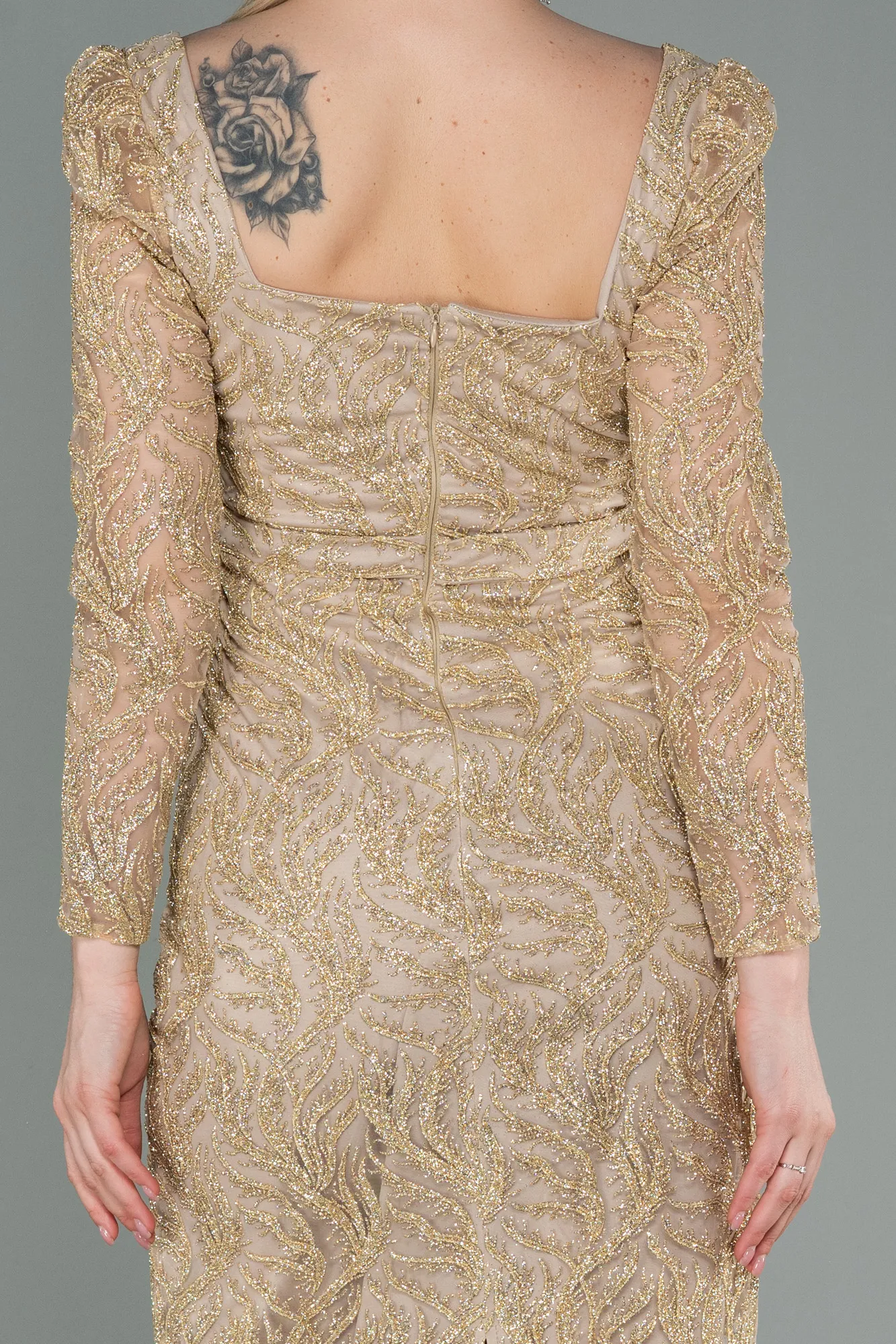 Gold-Midi Invitation Dress ABK1785