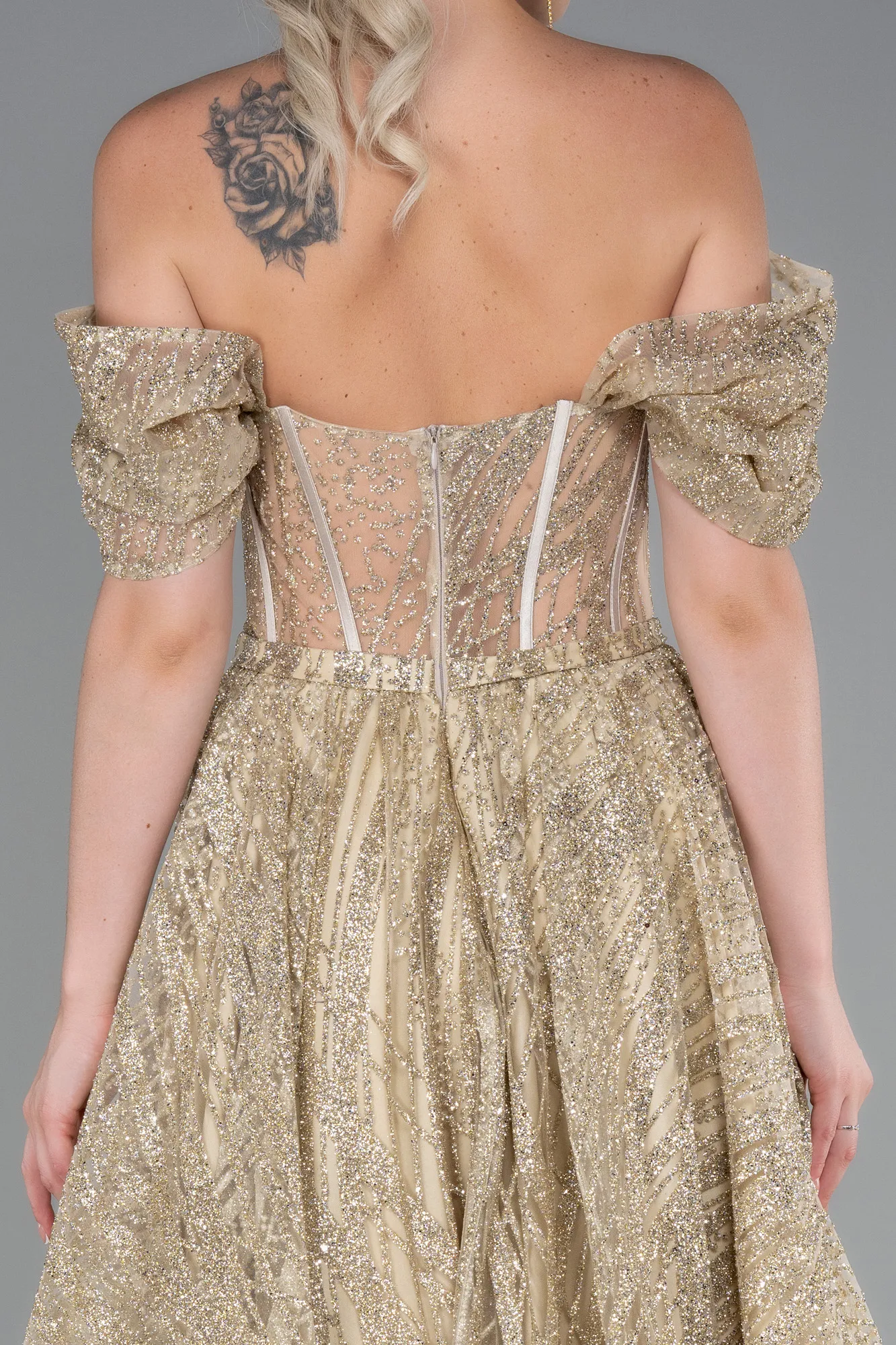 Gold-Midi Invitation Dress ABK1810