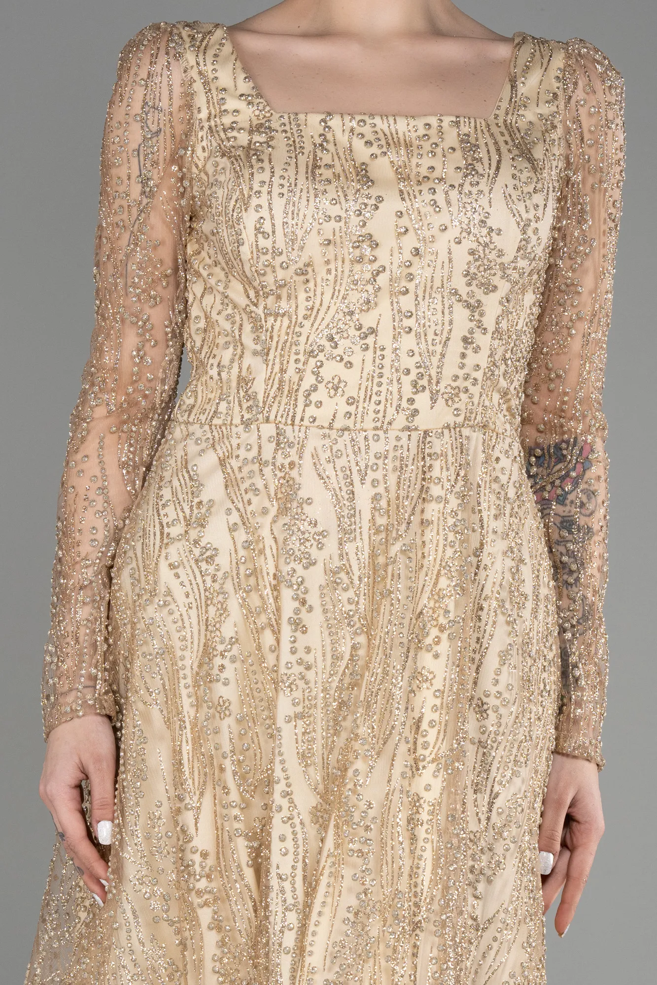 Gold-Midi Party Dress ABK1990