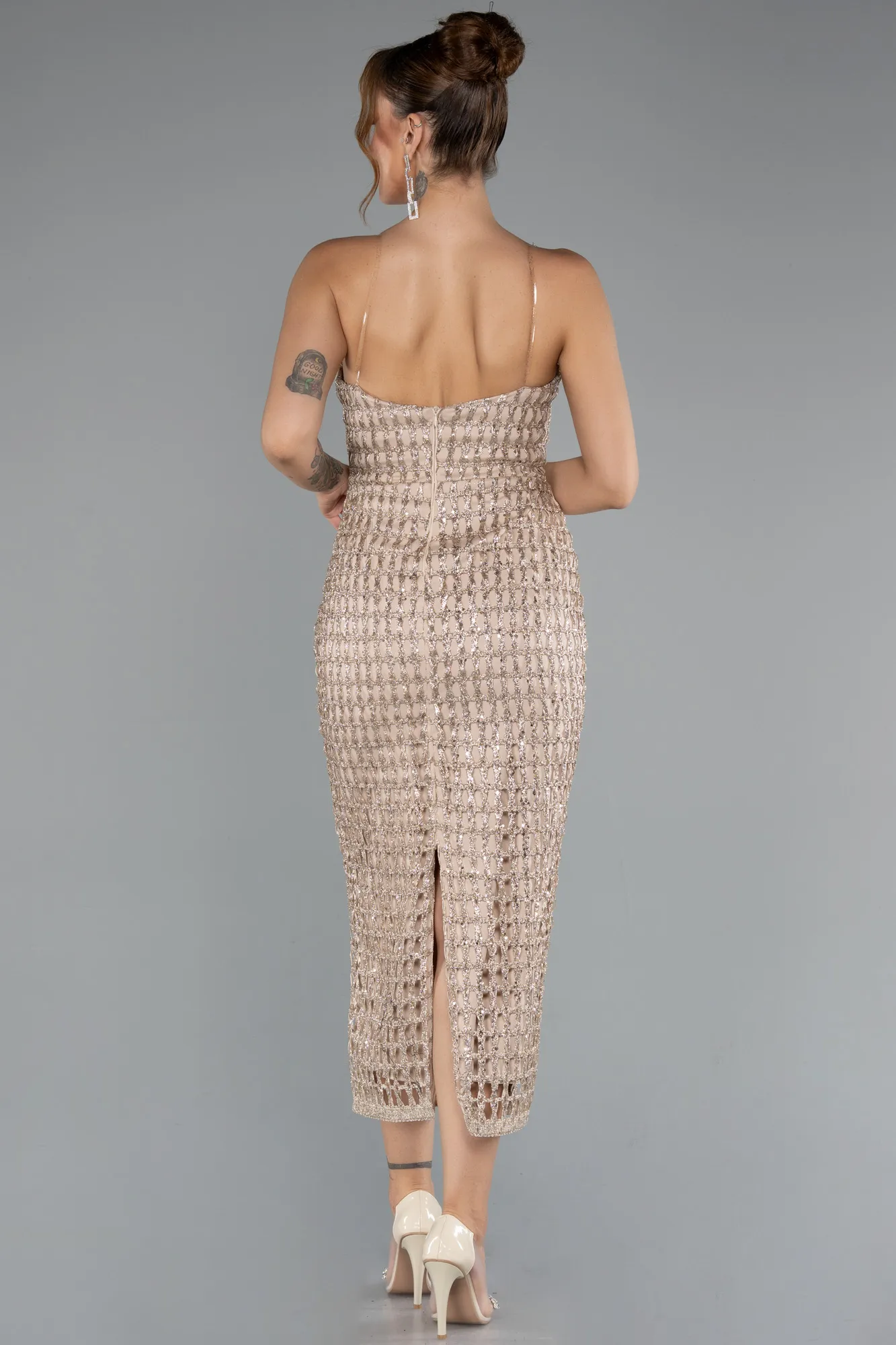 Gold-Midi Party Dress ABK2413