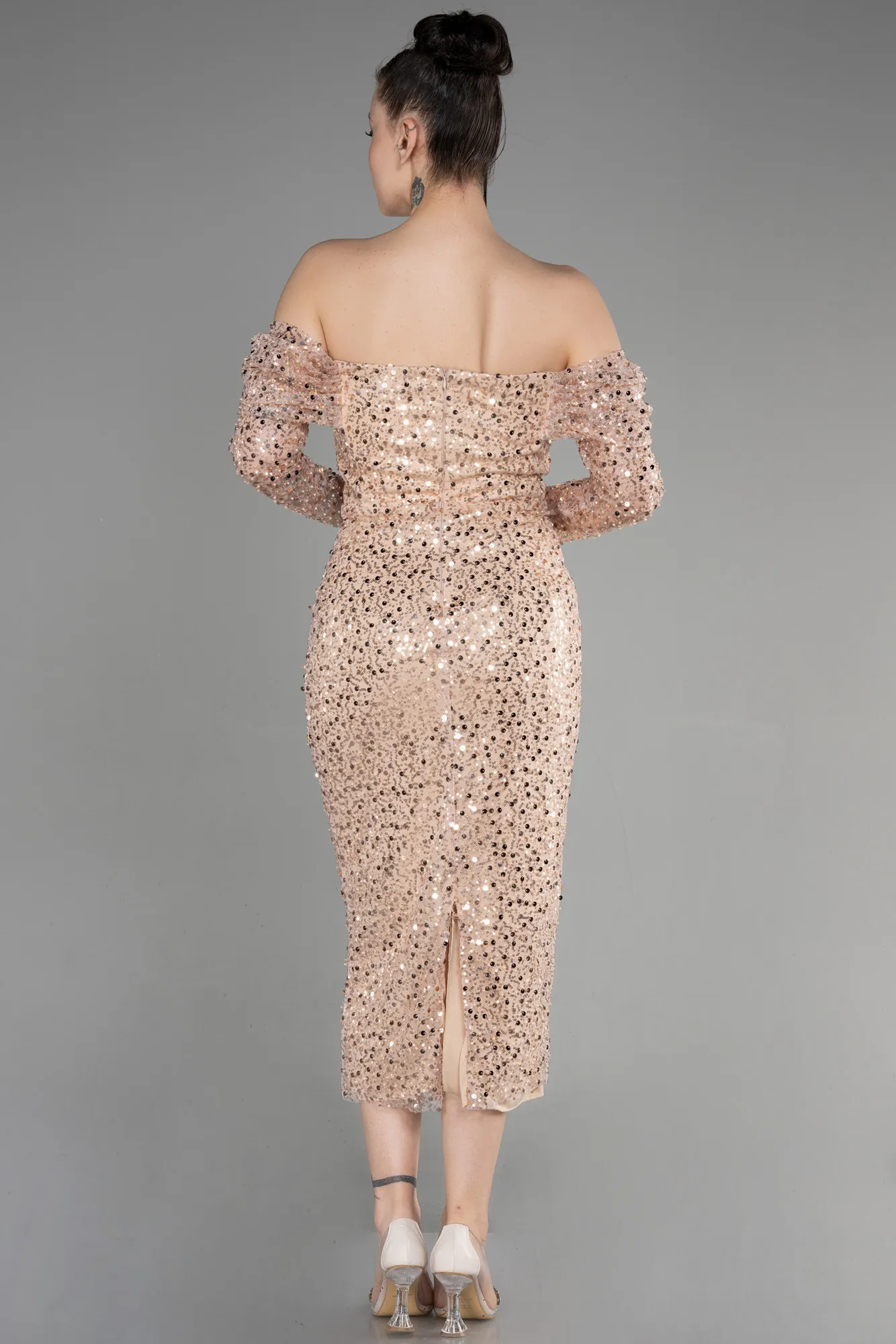 Gold-Midi Scaly Party Dress ABK1977