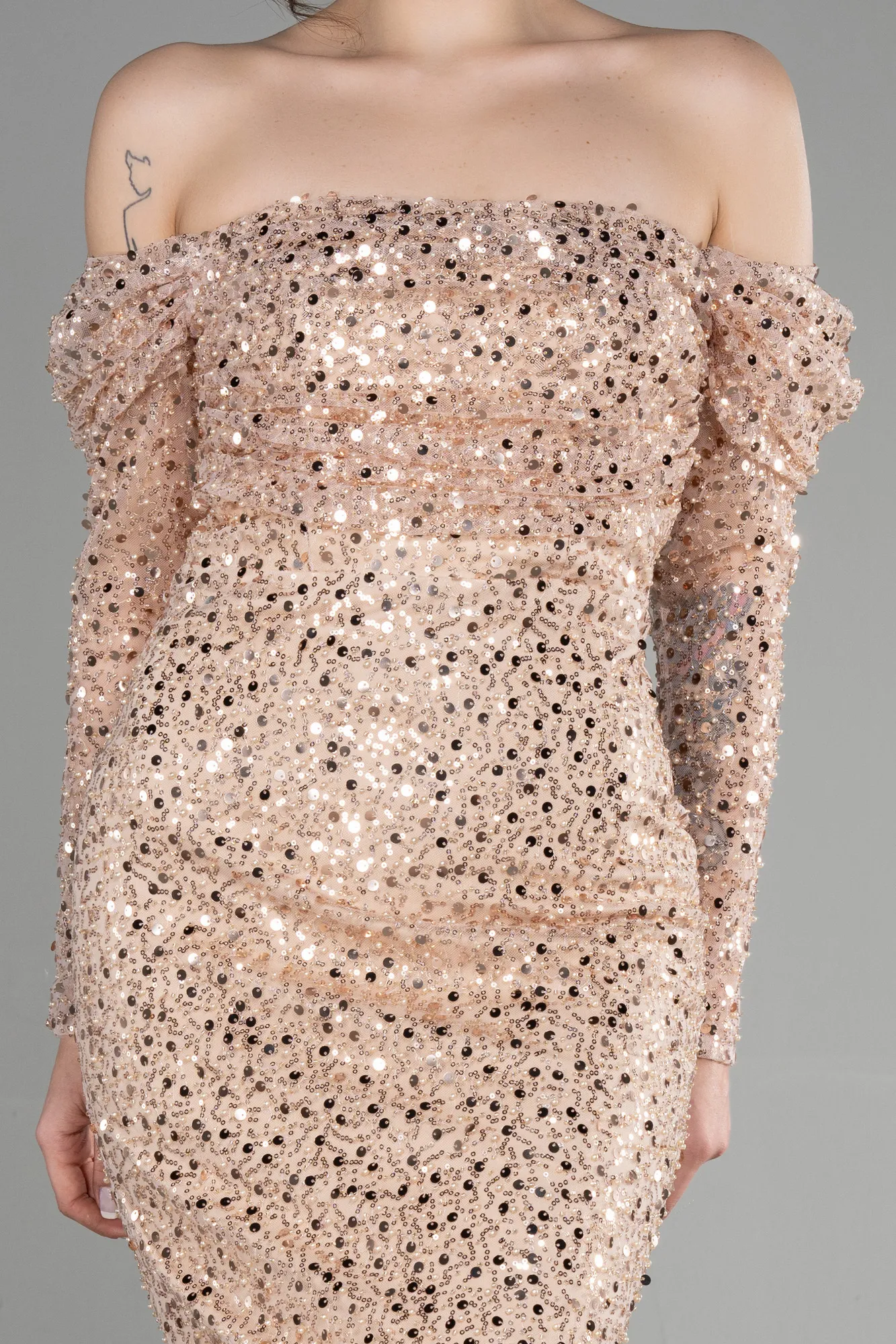 Gold-Midi Scaly Party Dress ABK1977