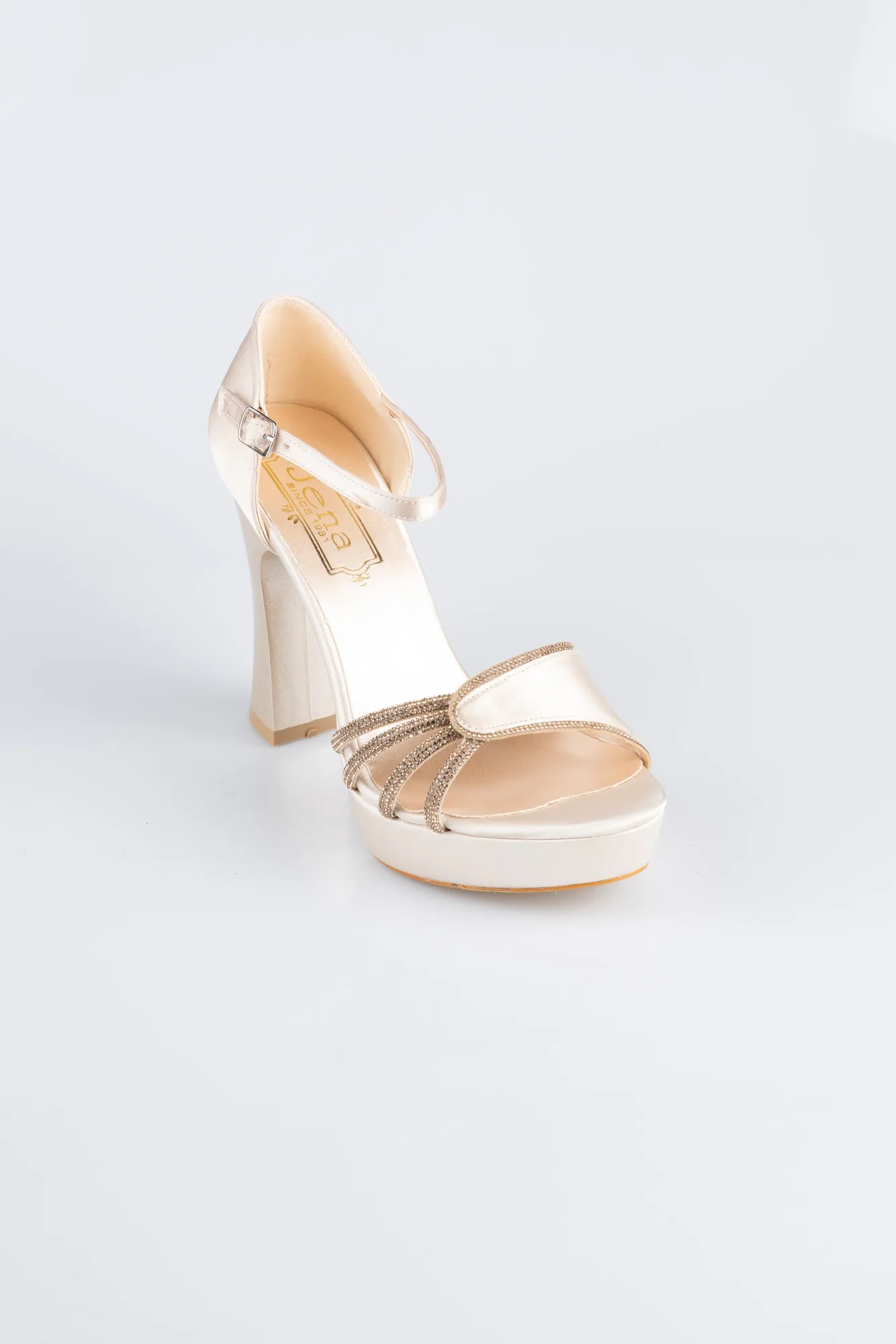 Gold-Satin Platform Heel MJS3409