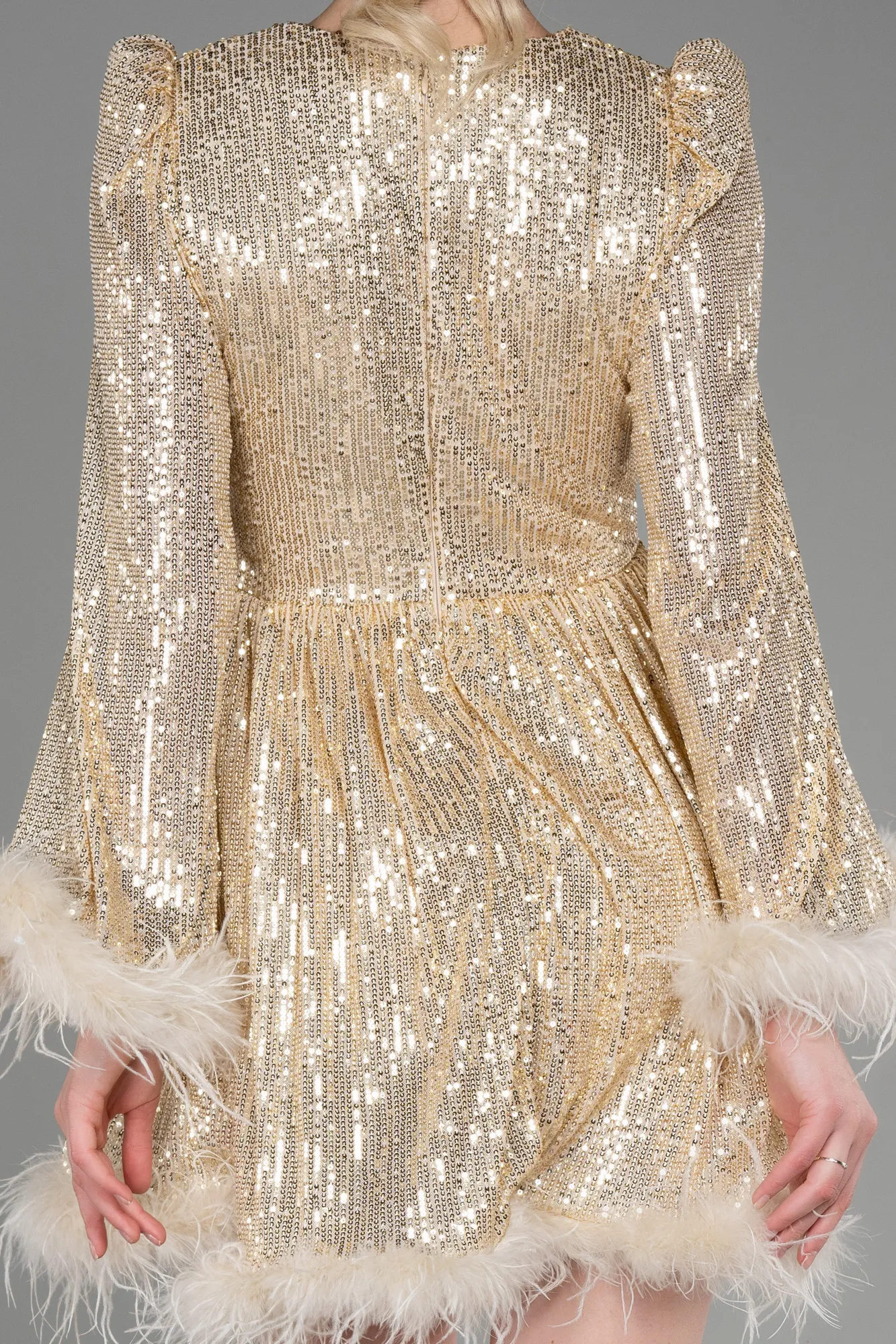 Gold-Short Cocktail Dress ABK1983