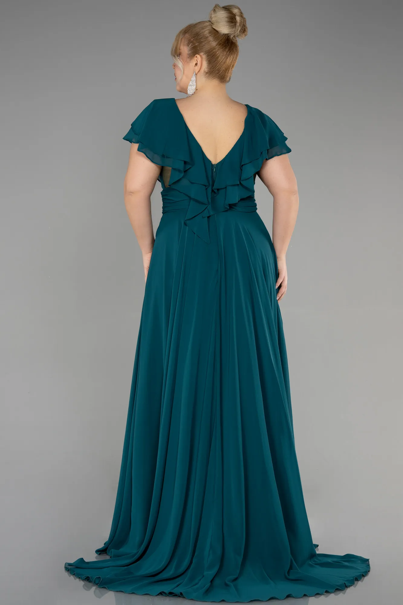 Green-Long Plus Size Evening Dress ABU032