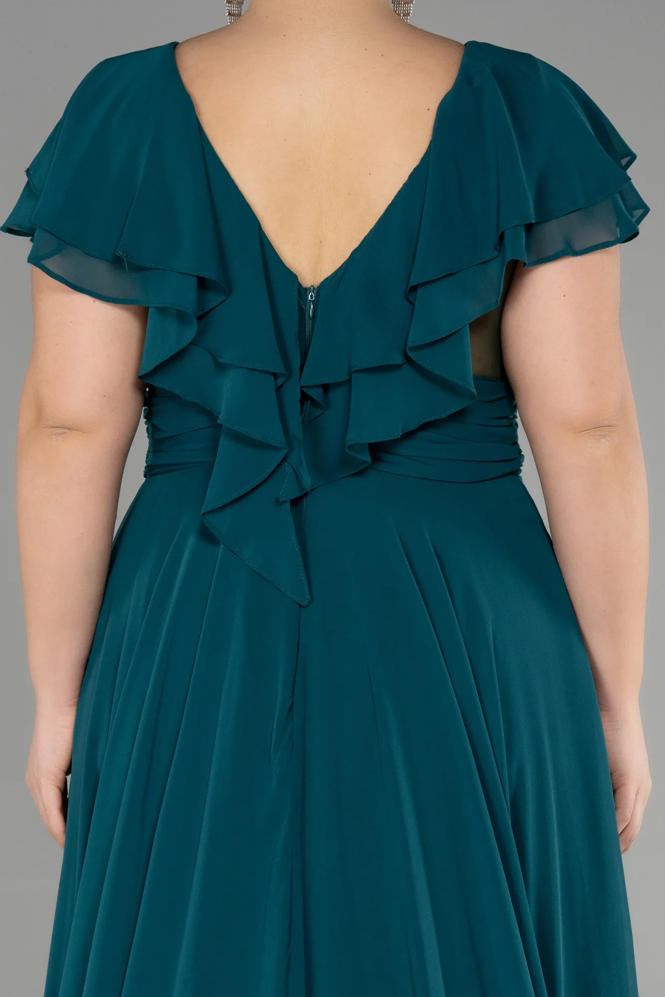 Green-Long Plus Size Evening Dress ABU032