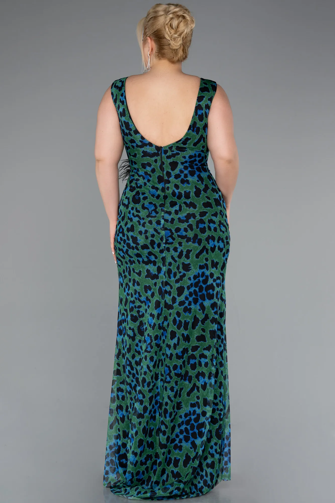 Green-Long Plus Size Evening Gown ABU5018