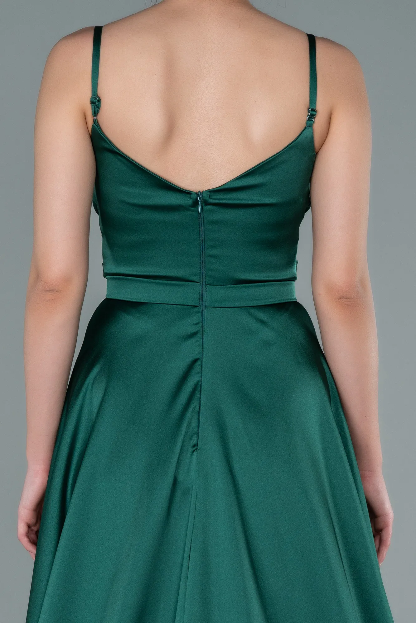 Green-Long Satin Evening Dress ABU1601