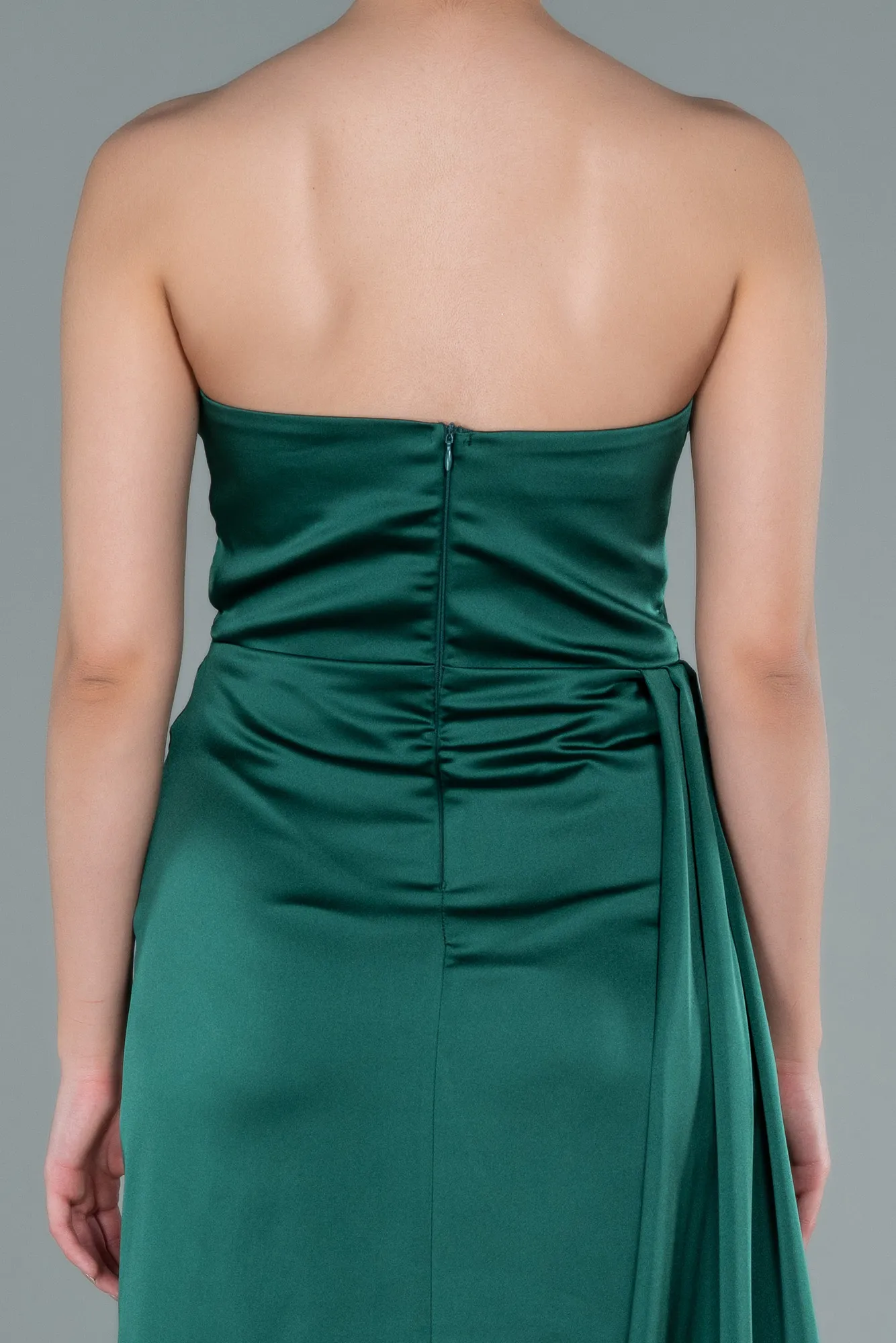 Green-Long Satin Prom Gown ABU2340