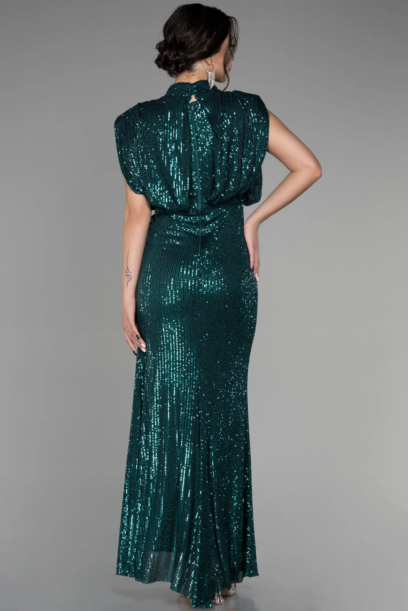 Green-Long Scaly Evening Dress ABU2752