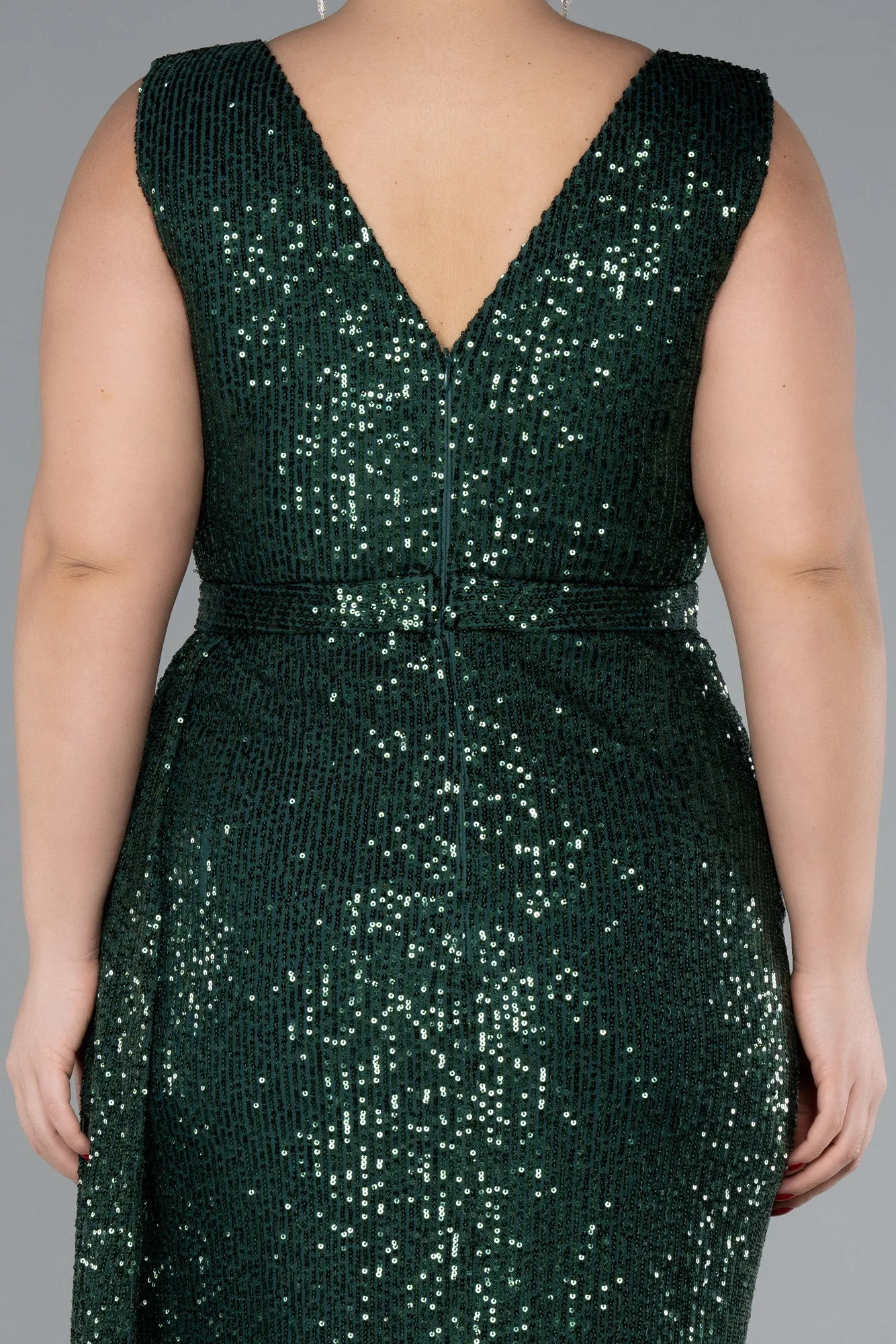 Green-Long Scaly Plus Size Evening Dress ABU3194
