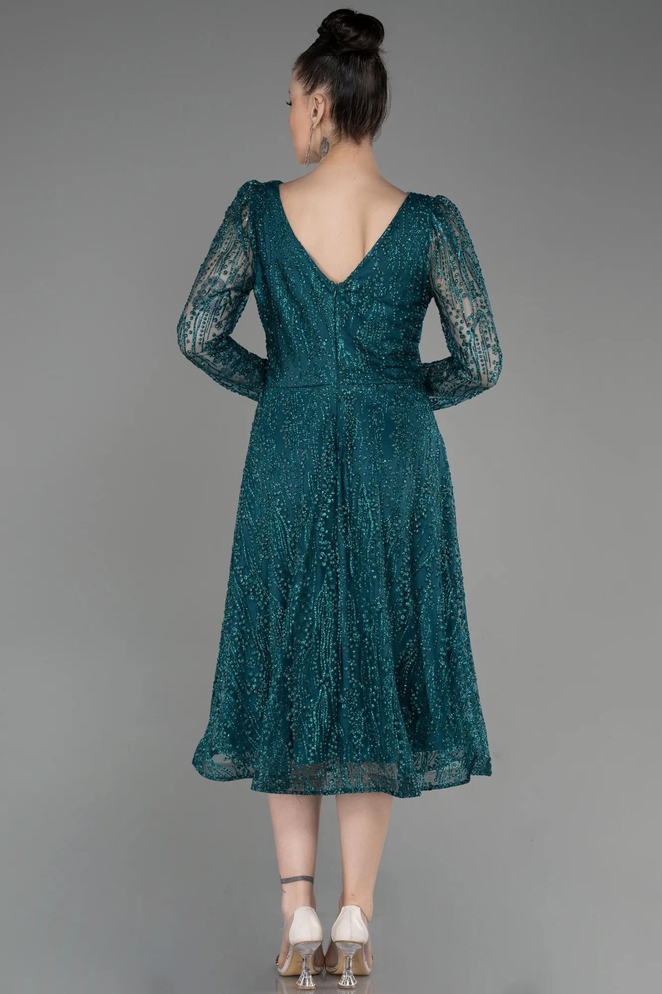Green-Midi Party Dress ABK1990