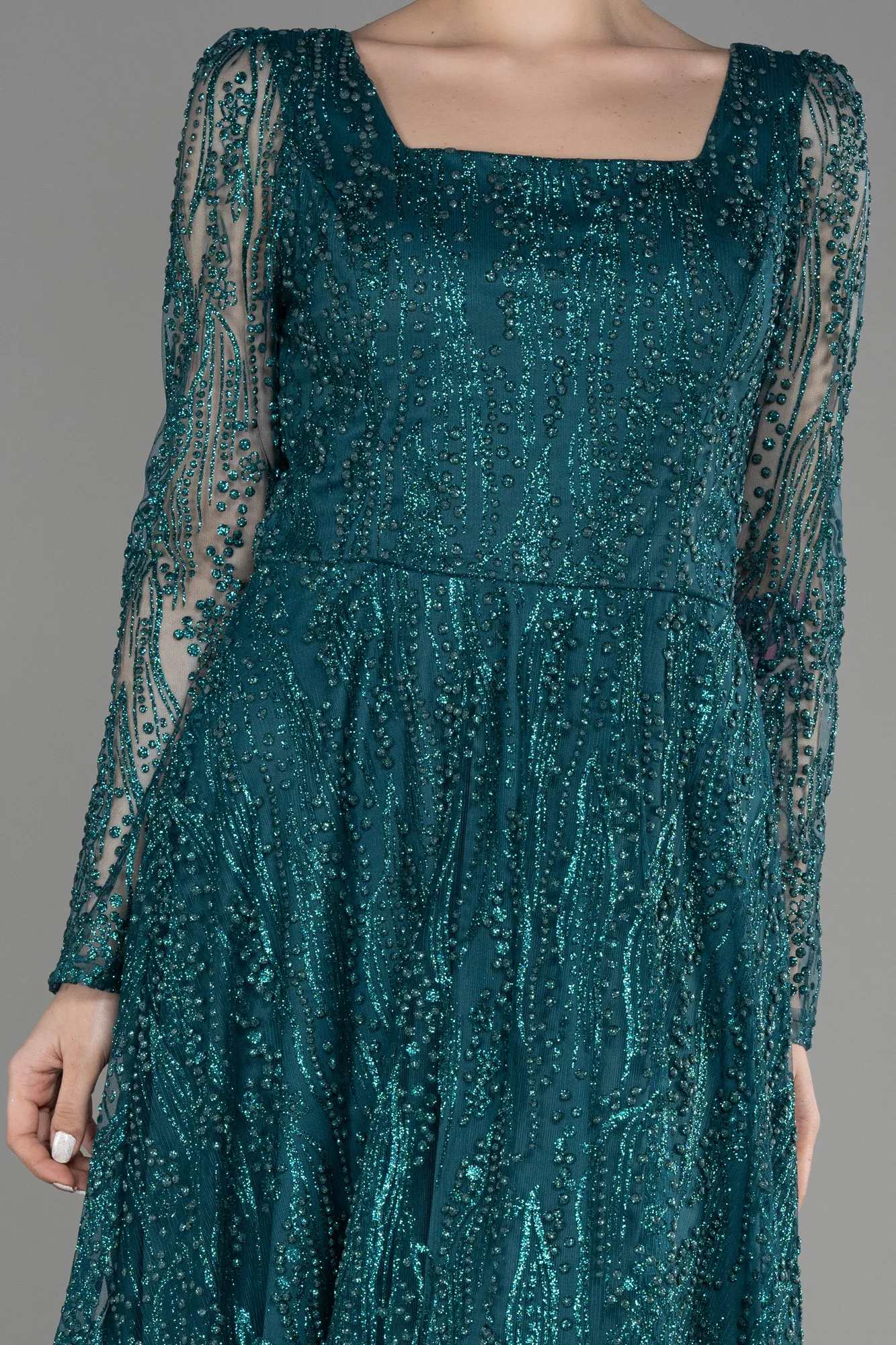 Green-Midi Party Dress ABK1990