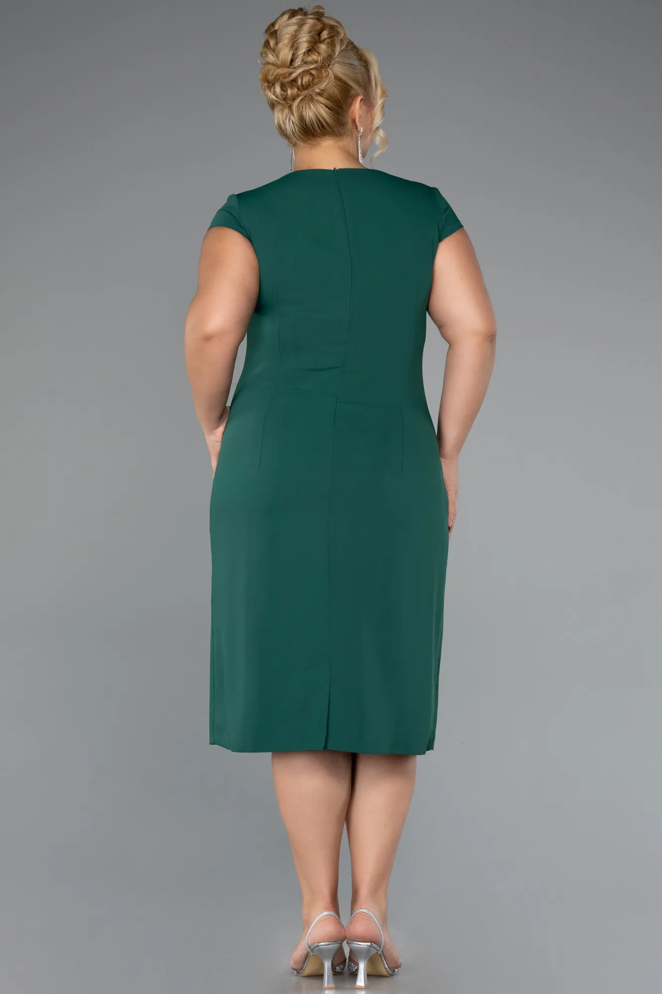 Green-Midi Plus Size Cocktail Dress ABK2445