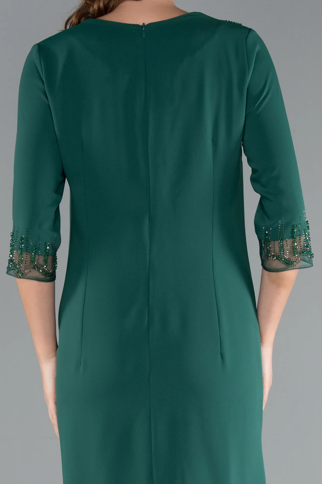 Green-Midi Plus Size Evening Dress ABK1622